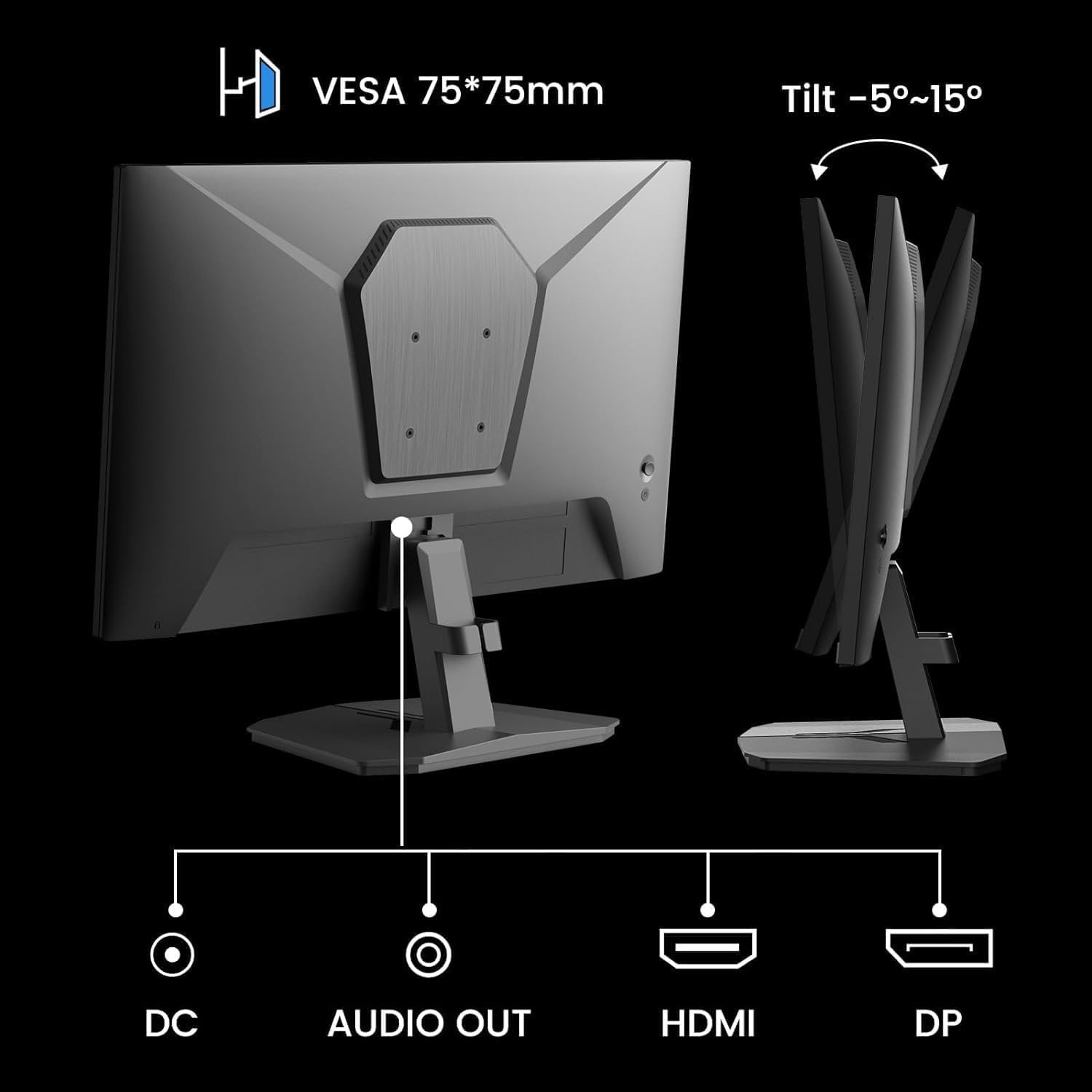 SANSUI 24 Inch 180Hz Gaming Monitor 1ms 110% sRGB HDMI 2.0 DP 1.4 ES-G24F4 - Image 7