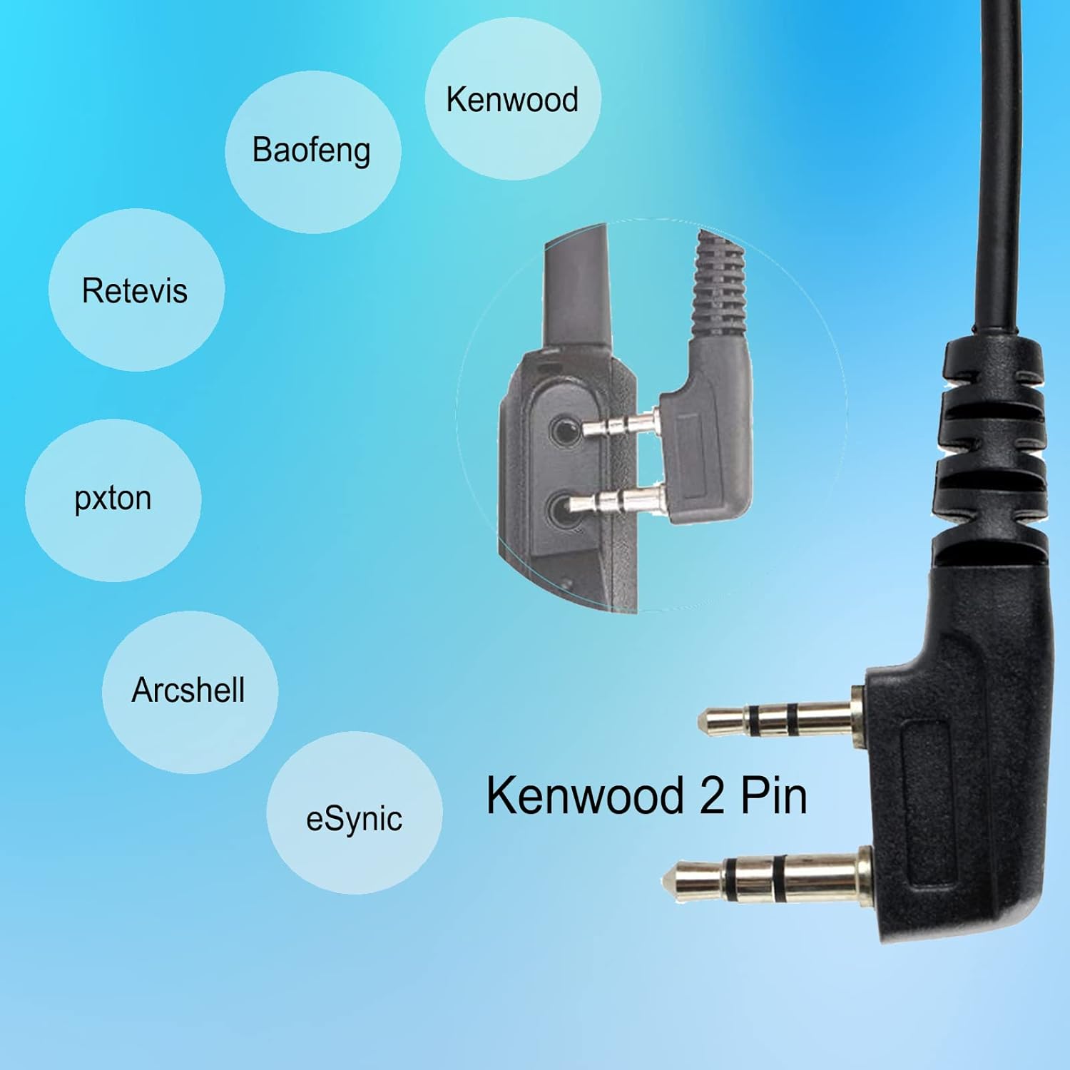 Retevis 2-Pin Throat Mic Earpiece with Finger PTT for H-777 RT22 RT21 RT68 Baofeng UV-5R Radio - Image 6