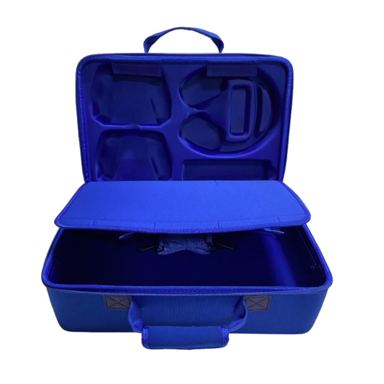 Blue PS5 Hard Shell Travel Briefcase Carrying Case for Console Controllers and Accessories - Image 2
