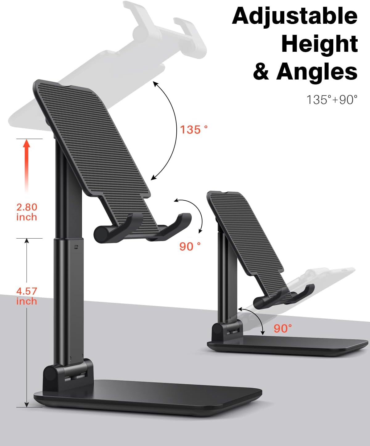 Foldable Adjustable Tablet Stand 5.55" Wide, Fits iPad Pro, Surface Pro, and 4.7-15.6" Portable Monitors - Image 4