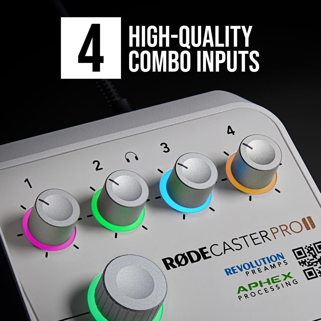 RØDE RØDECaster Pro II All-in-One Production Studio for Podcasting Streaming Music Content Creation White - Image 6