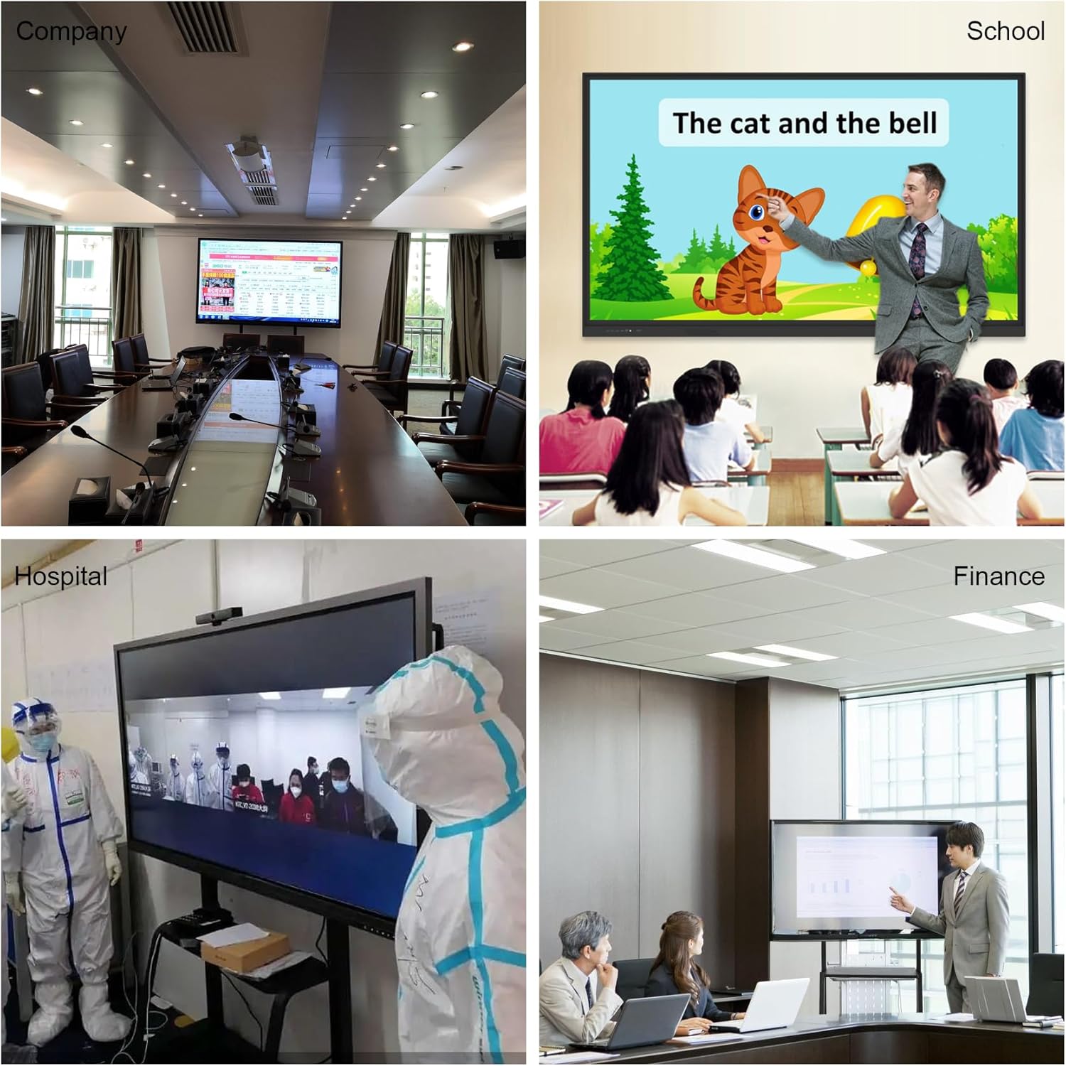 65 Inch Smart Digital Whiteboard 4K UHD Interactive Touchscreen Display All-in-One Computer with Black Stand - Image 7