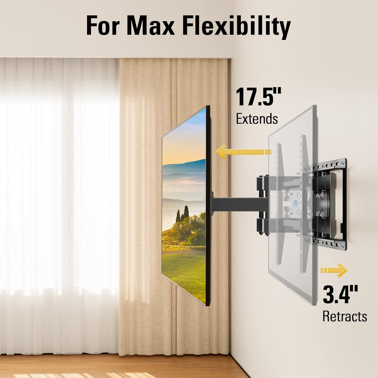 Mounting Dream Full Motion TV Wall Mount for 32-65 Inch TVs, Dual Articulating Arms, 99lbs Capacity - Image 2