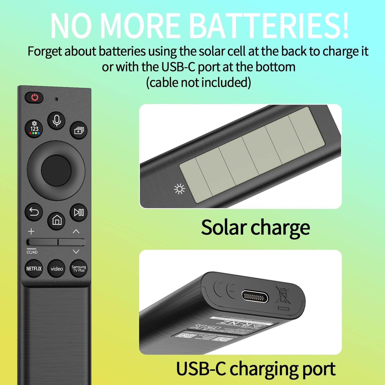 Solar Voice Remote Replacement for Samsung Frame Smart TV BN59-01357 Series New - Image 2