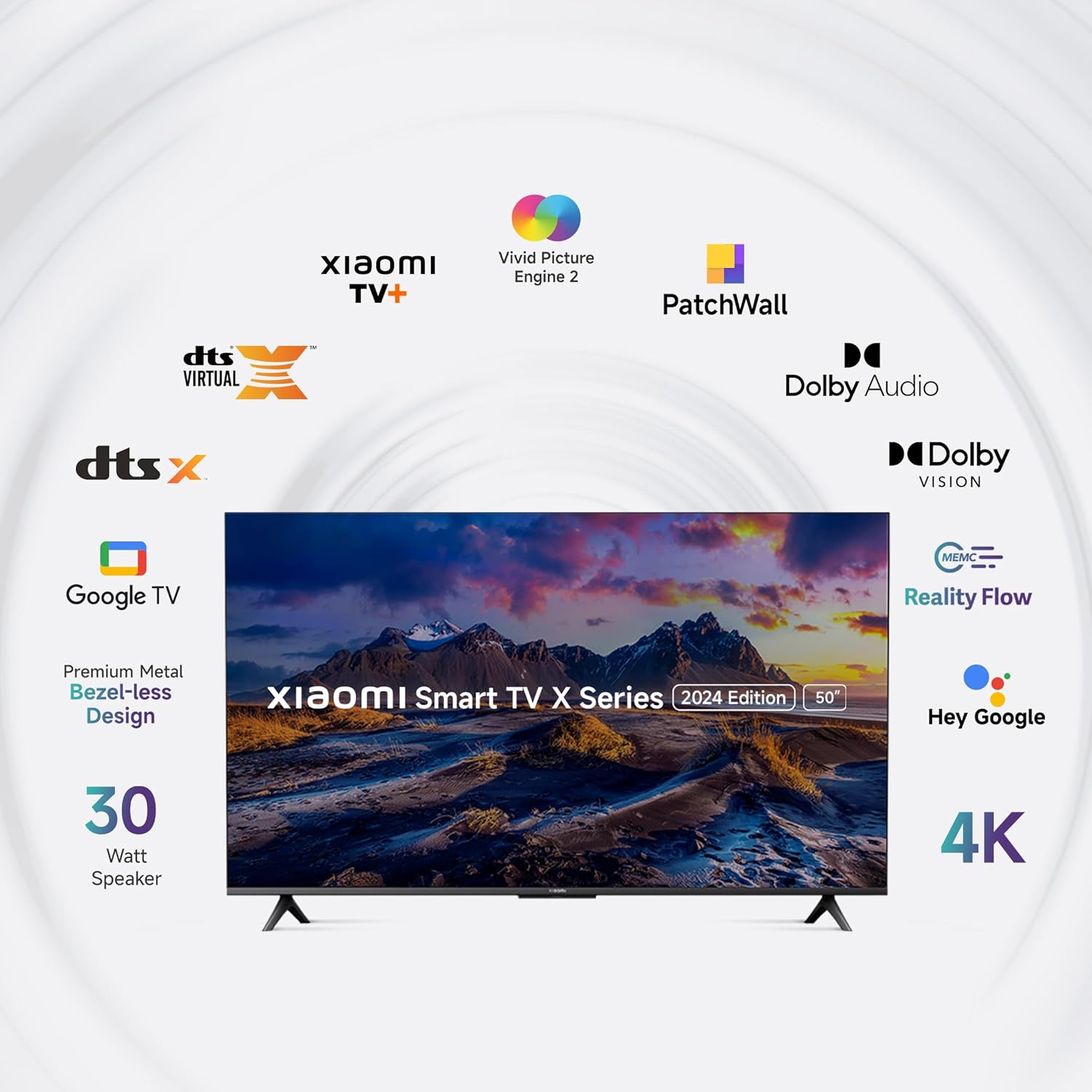 Xiaomi 50 Inch X Series 4K LED Smart Google TV L50MA-AUIN Black - Image 2