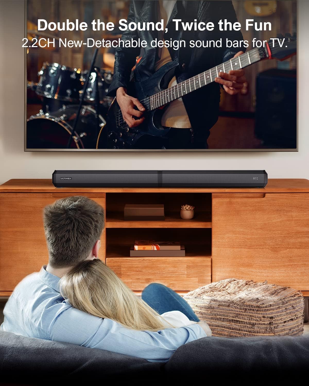 ULTIMEA Apollo S40 100W Peak Power 2.2ch Detachable 2-in-1 Bluetooth 5.3 Soundbar for TV - Image 2