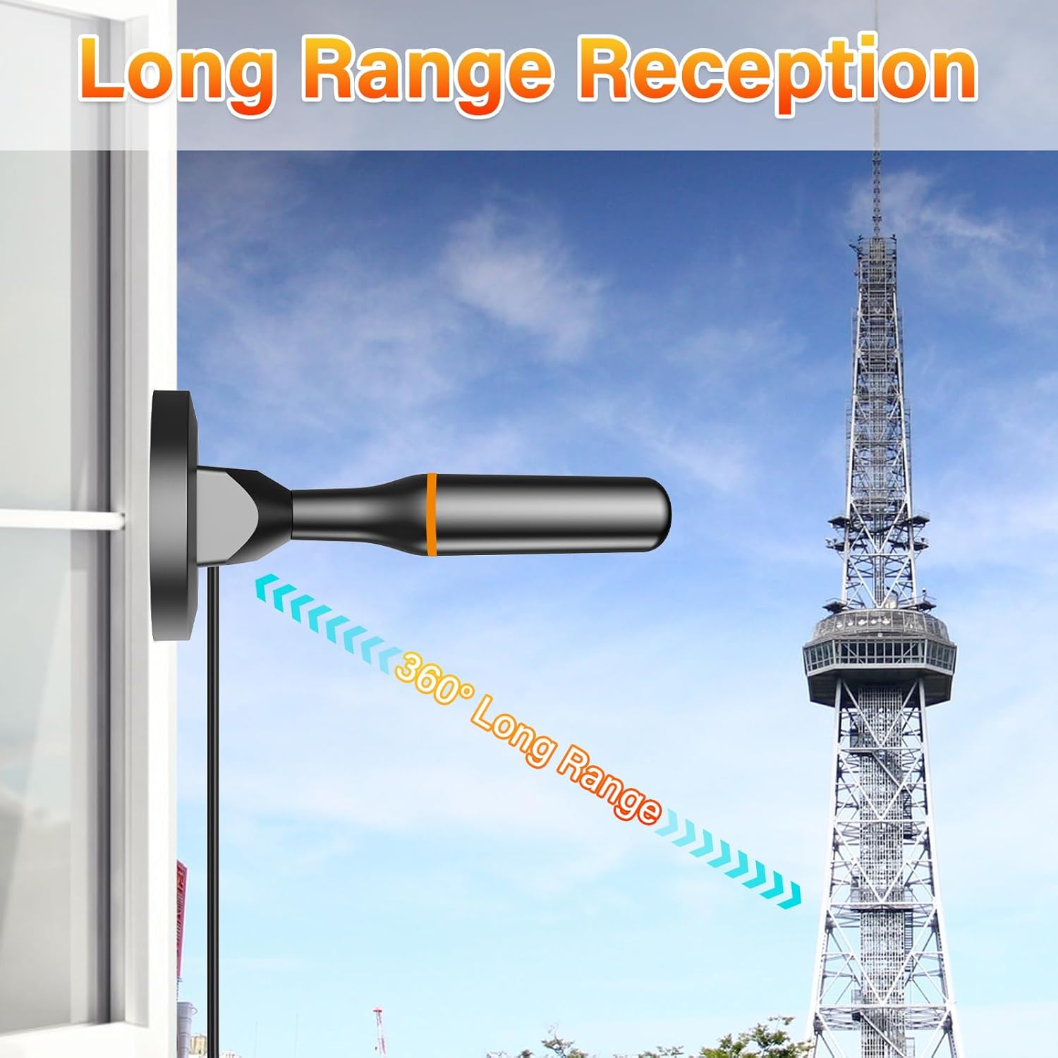 Smart TV Indoor Digital Antenna 50 Mile Range with Magnetic Base for 4K 1080P Local Channels - Image 8