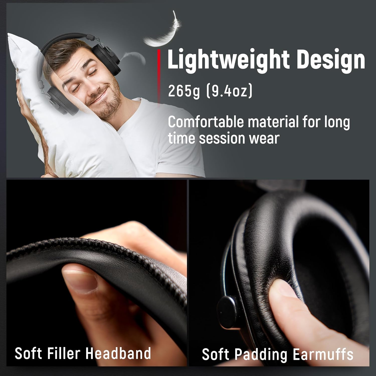 FIFINE H8 Black Studio Over-Ear Wired Monitor Headphones for Recording Podcast Streaming Comfortable Detachable Cables 3.5mm 6.35mm Jack PC Mixer - Image 5