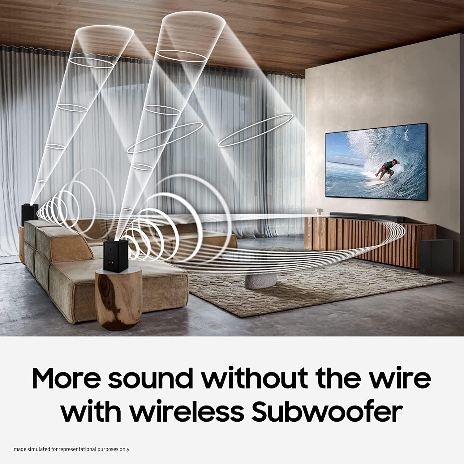 Samsung HW-Q600C XL 3.1.2 Channel Soundbar with Wireless Subwoofer, Dolby Atmos, Black - Image 3