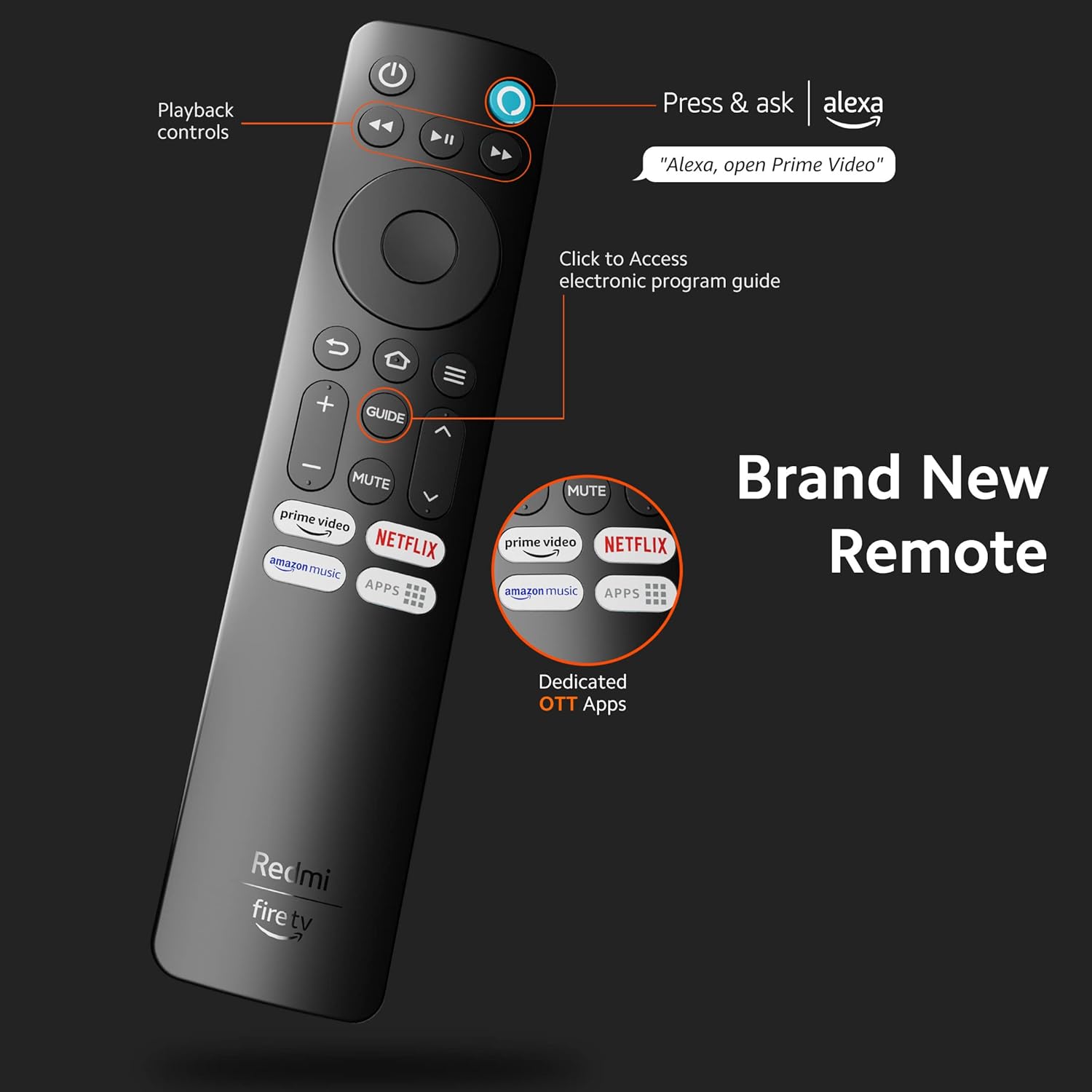 Redmi 32 Inch HD Ready Smart LED Fire TV L32R8-FVIN Black 80cm - Image 4
