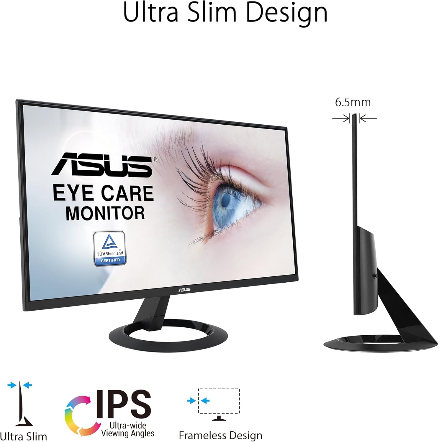 ASUS VZ22EHE 21.5 Inch Full HD 1080P IPS 75Hz Eye Care Monitor Black - Image 2