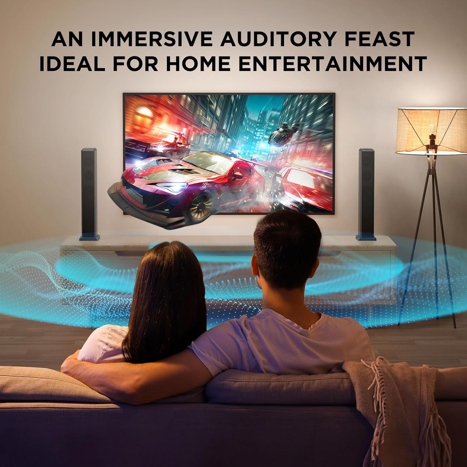 2.2ch 100W Smart TV Sound Bar 2-in-1 Detachable Bluetooth 5.3 Speaker 3 EQ Modes Adjustable Bass - Image 5