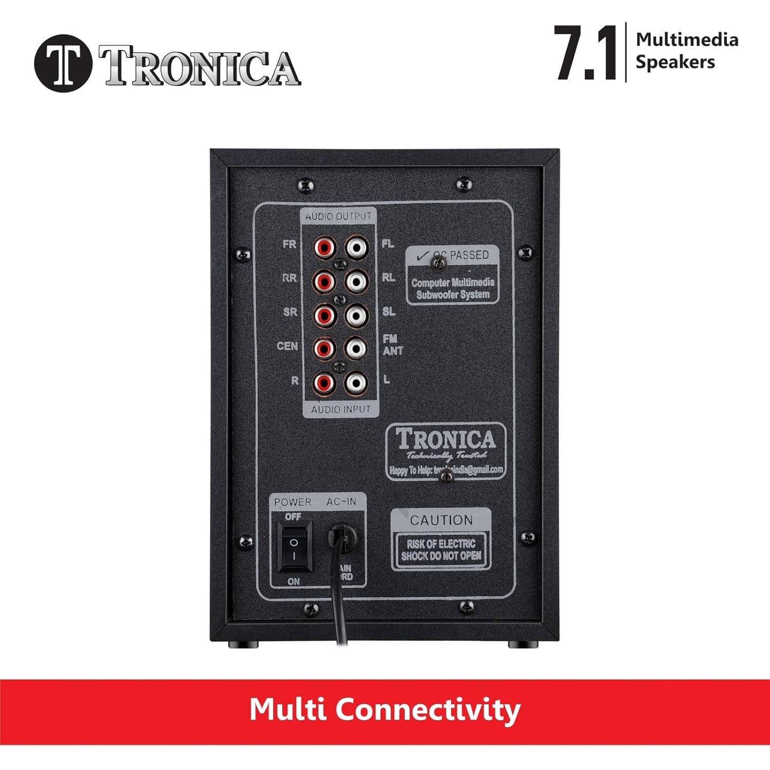 Tronica PS07 Premium 60W 7.1 Channel Bluetooth Home Theater System, PenDrive, FM, Aux, TV Compatible with Remote - Image 6