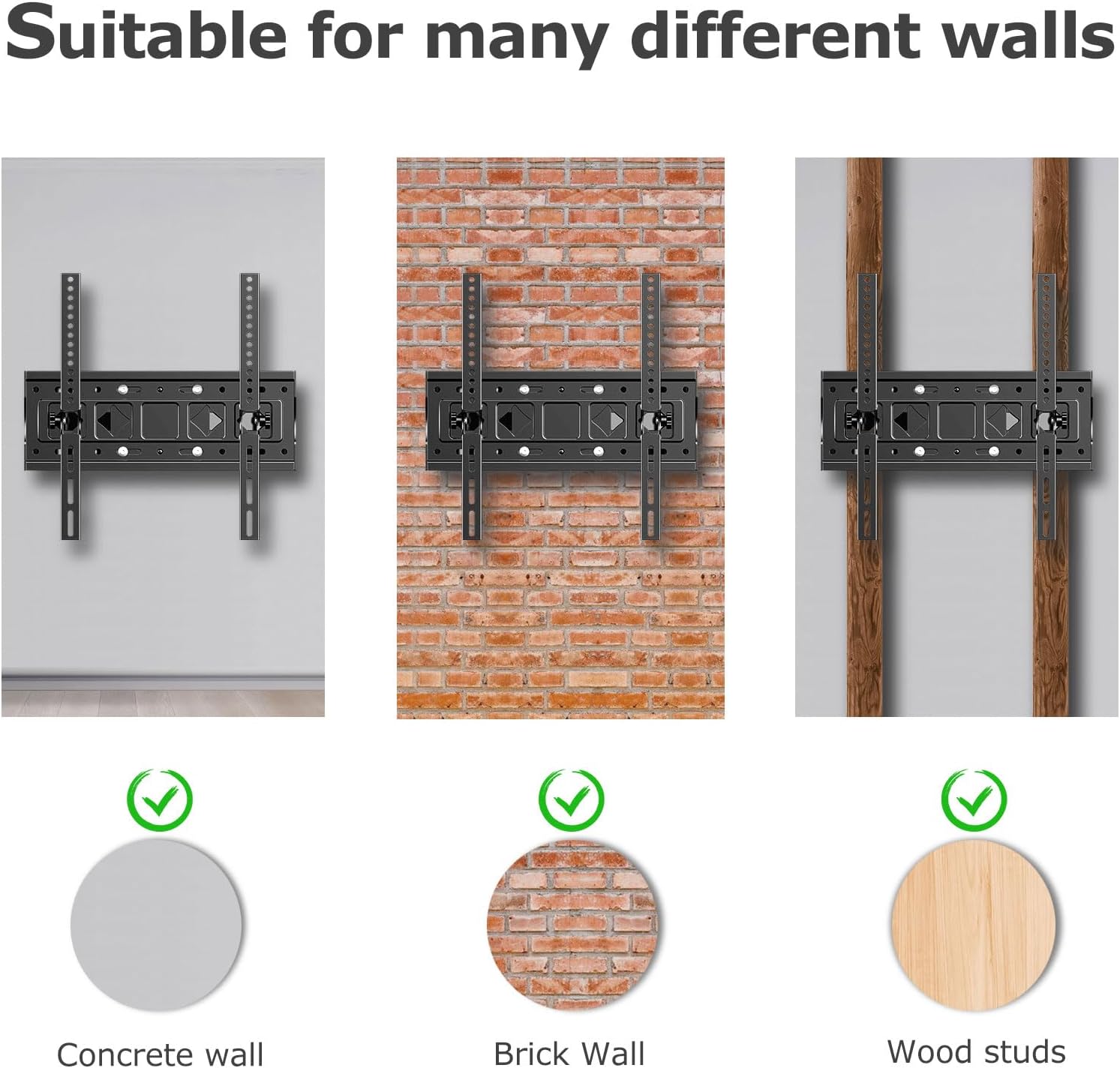 Full Motion 26-65 Inch TV Wall Mount Articulating Swivel Tilt Bracket for Wood Studs - Image 8
