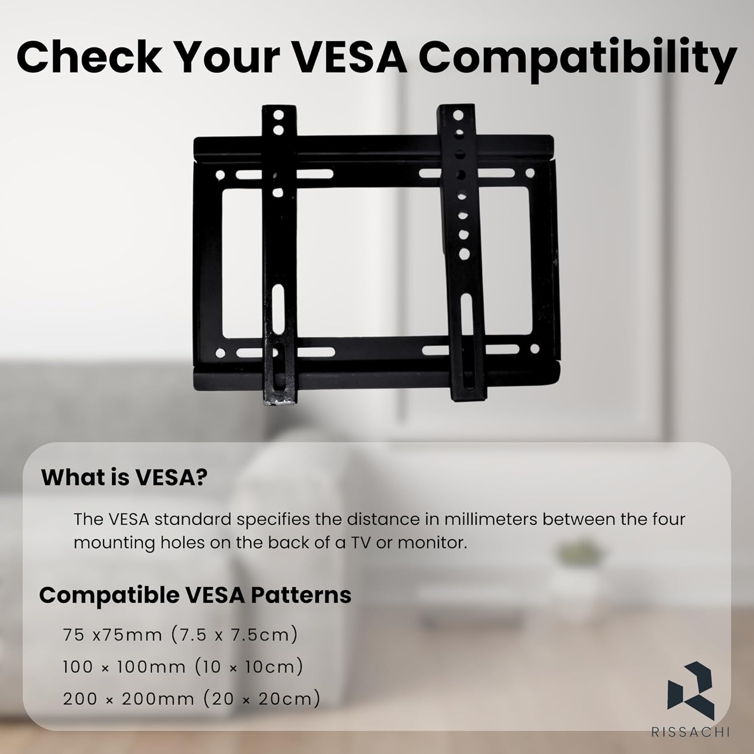 Ampereus Universal Premium Heavy Duty Fix Tilt Wall Mount for 26-42 Inch LCD TFT Plasma TVs - Image 3