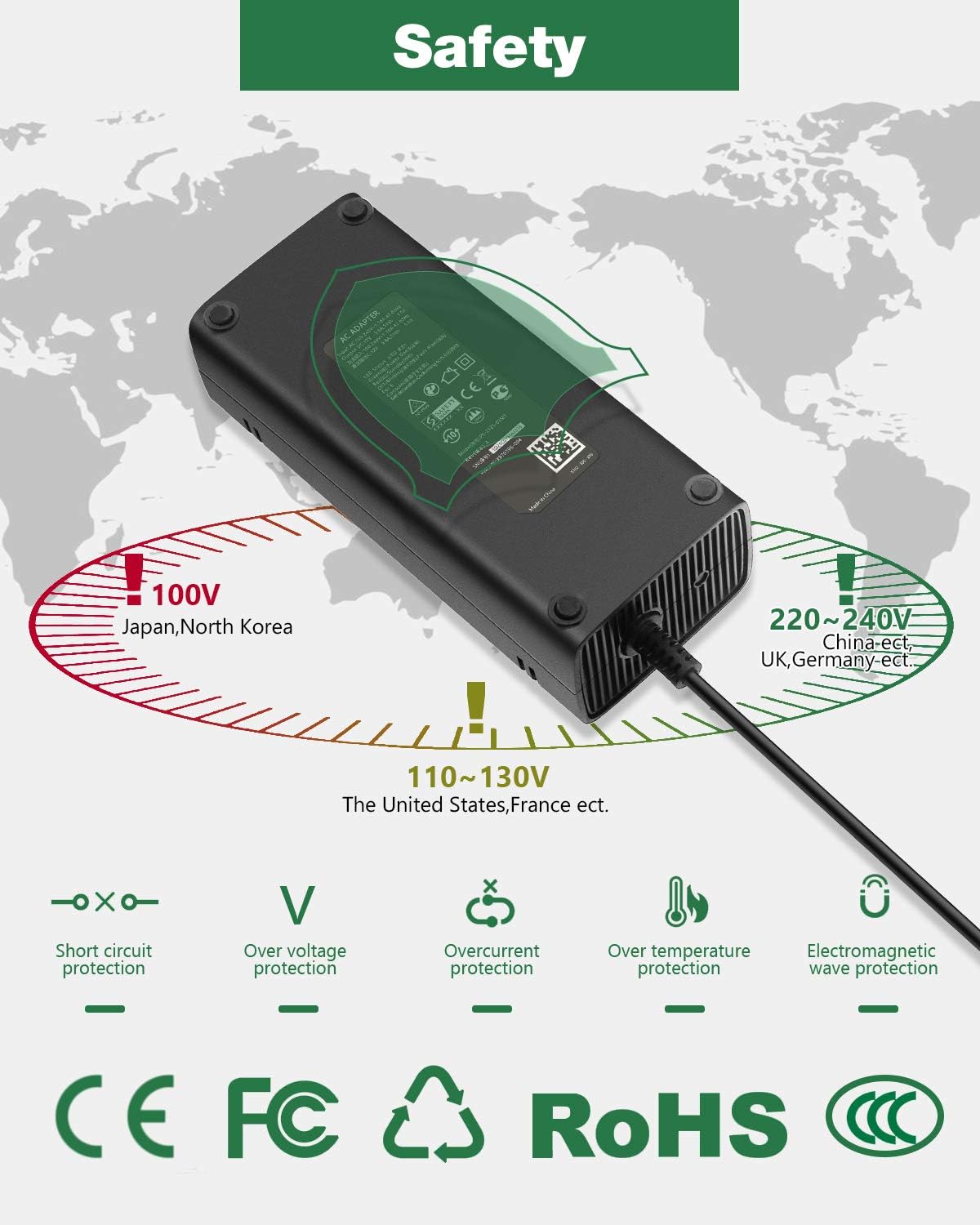 Xbox 360 E Power Supply Brick AC Adapter Charger 100-240V New Cooling System - Image 5