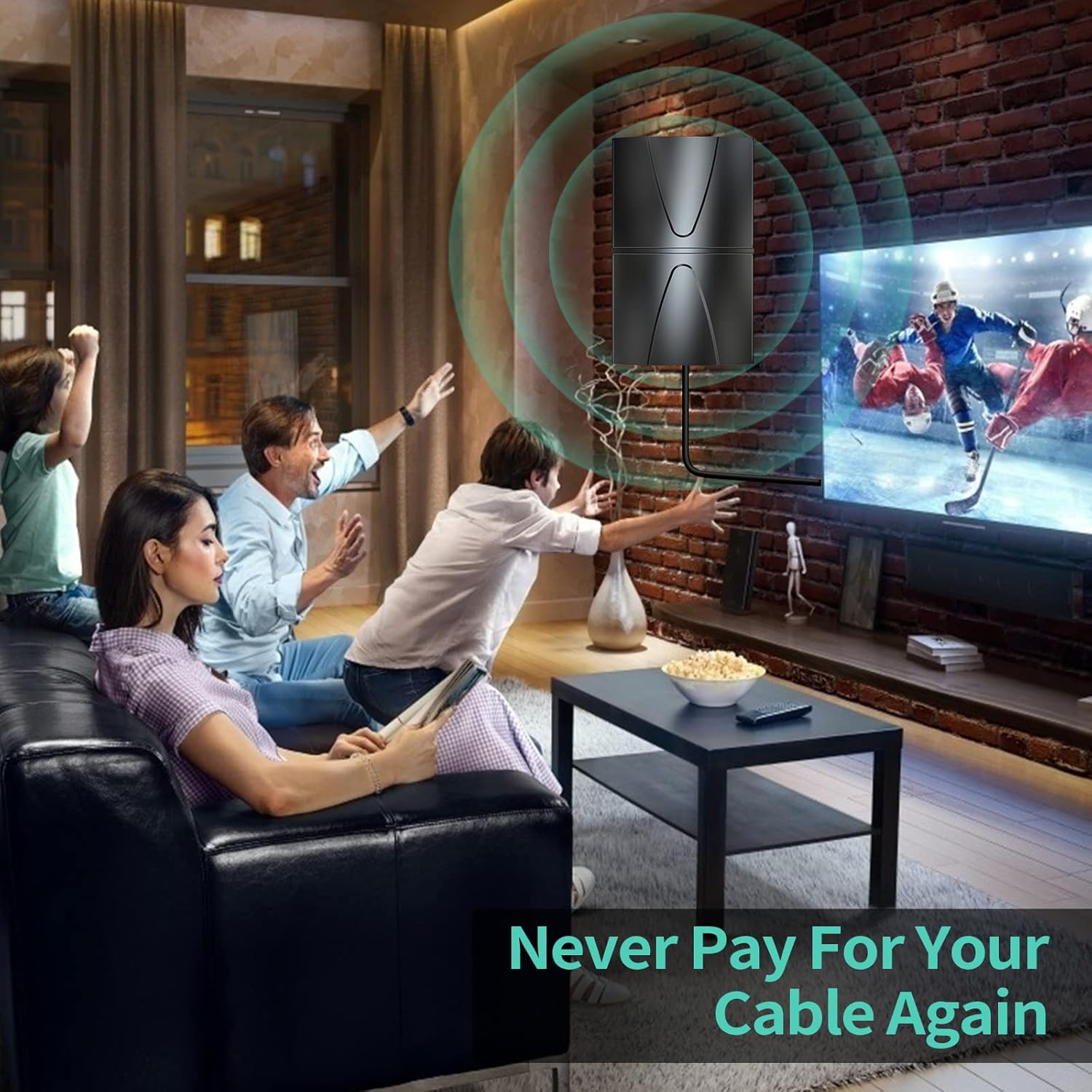 2025 Strongest 2200 Mile Range Indoor Outdoor Smart TV Antenna with Amplifier and 38ft Cable - Image 7