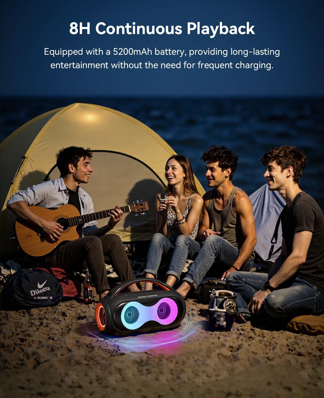 Portable Bluetooth Karaoke Machine for Parties with 2 Wireless Mics, 200W Speaker, Magic Voices & RGB Lights - Image 5