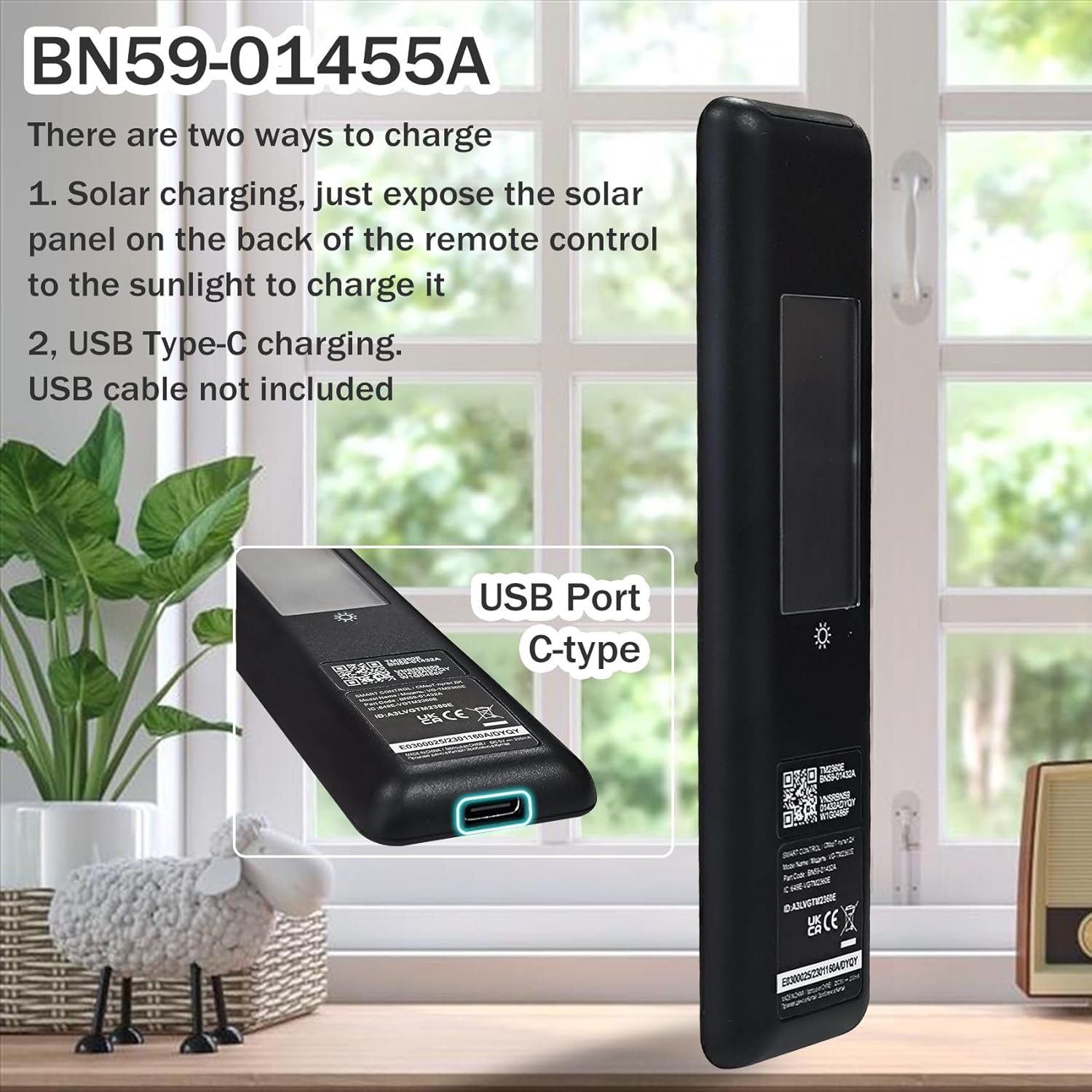 Rechargeable Solar Voice Remote BN59-01455A for Samsung Neo QLED UHD OLED Smart TVs - Image 3