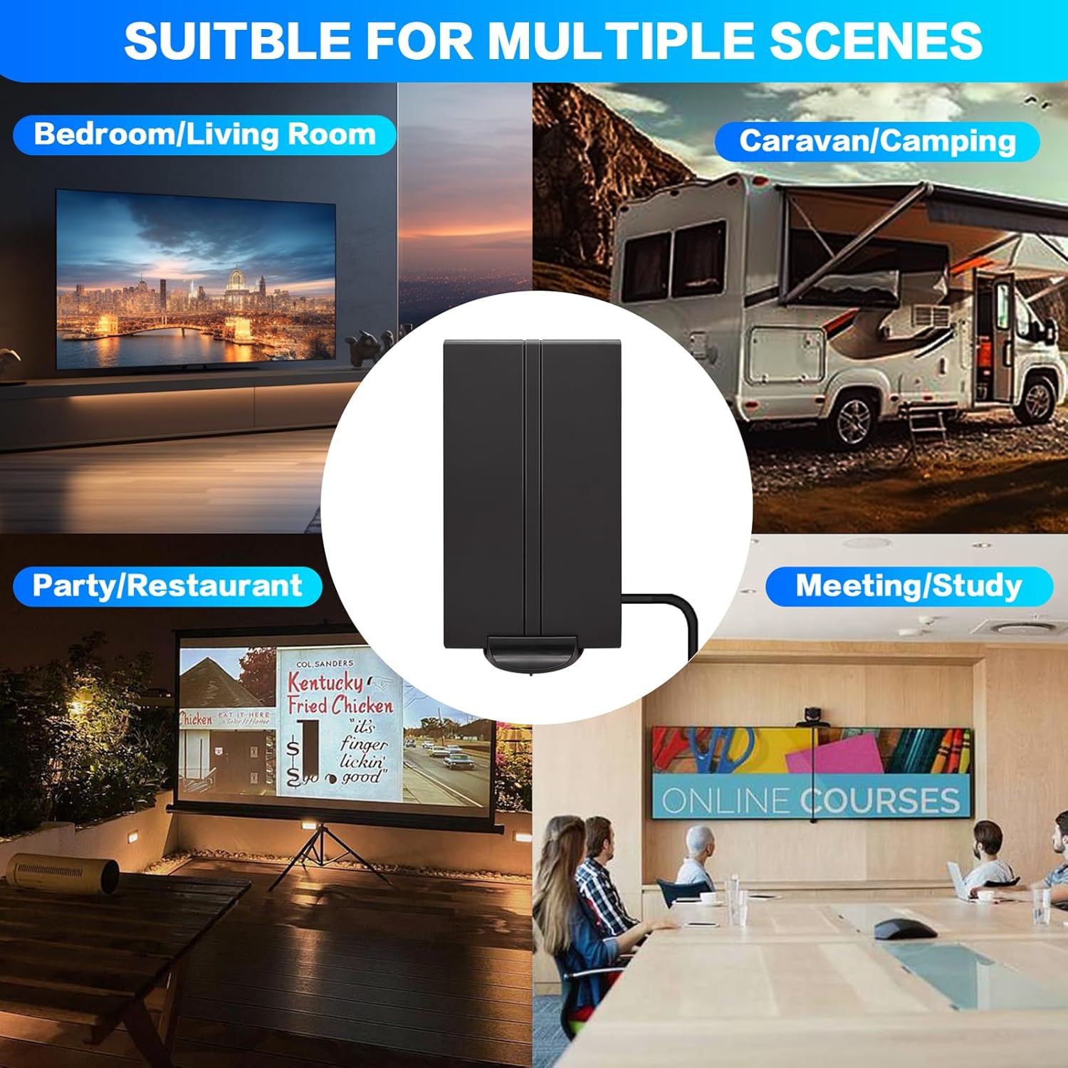 2025 1800+ Mile Range Smart TV Digital Antenna Indoor Outdoor 32ft Cable 4K 8K - Image 5