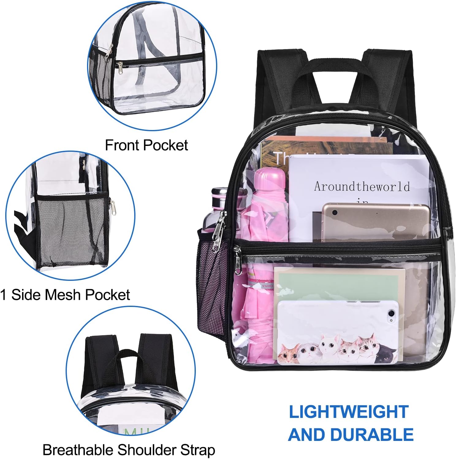 USPECLARE Approved 12x6x12 Inch Waterproof Clear Backpack for Stadium Events and Concerts - Image 7