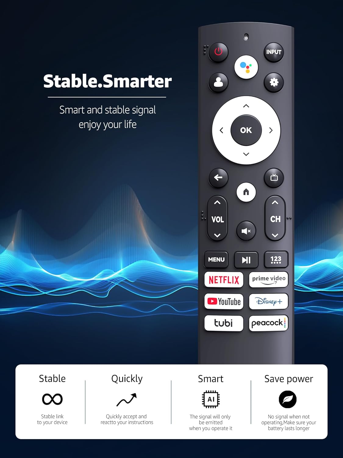 Hisense Smart TV Replacement Remote ERF3M90H for A6H/U6H/A53/A66 Series 43-85" 6 Hot Keys Netflix - Image 3