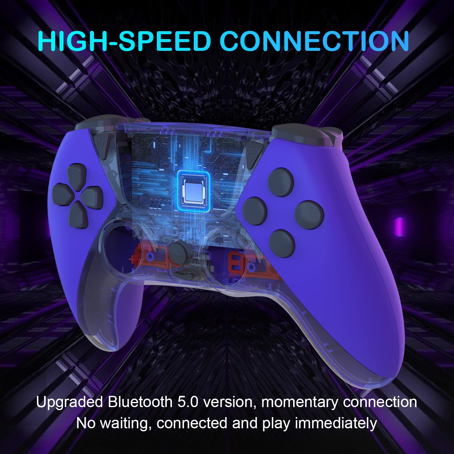 ZEULKEX PS5 Replacement Controller for PS4 Slim Pro PC with No Drift ALPS Joystick Built-in Speaker Turbo Macro Gyro Aim - Image 4