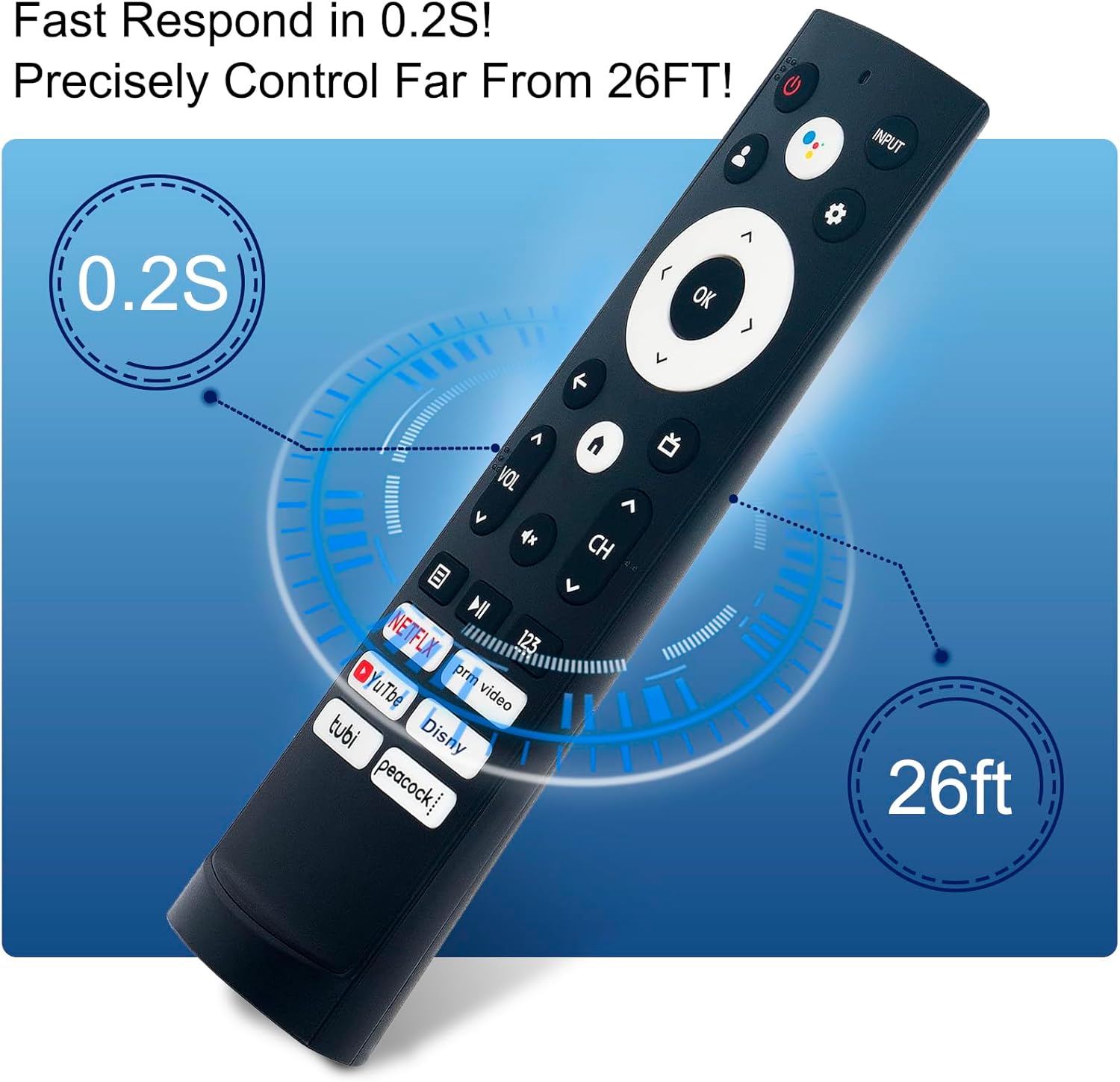 Hisense ERF3M90H Remote Control for Android LED 4K UHD Smart TVs with 6 Shortcut Buttons - Image 4