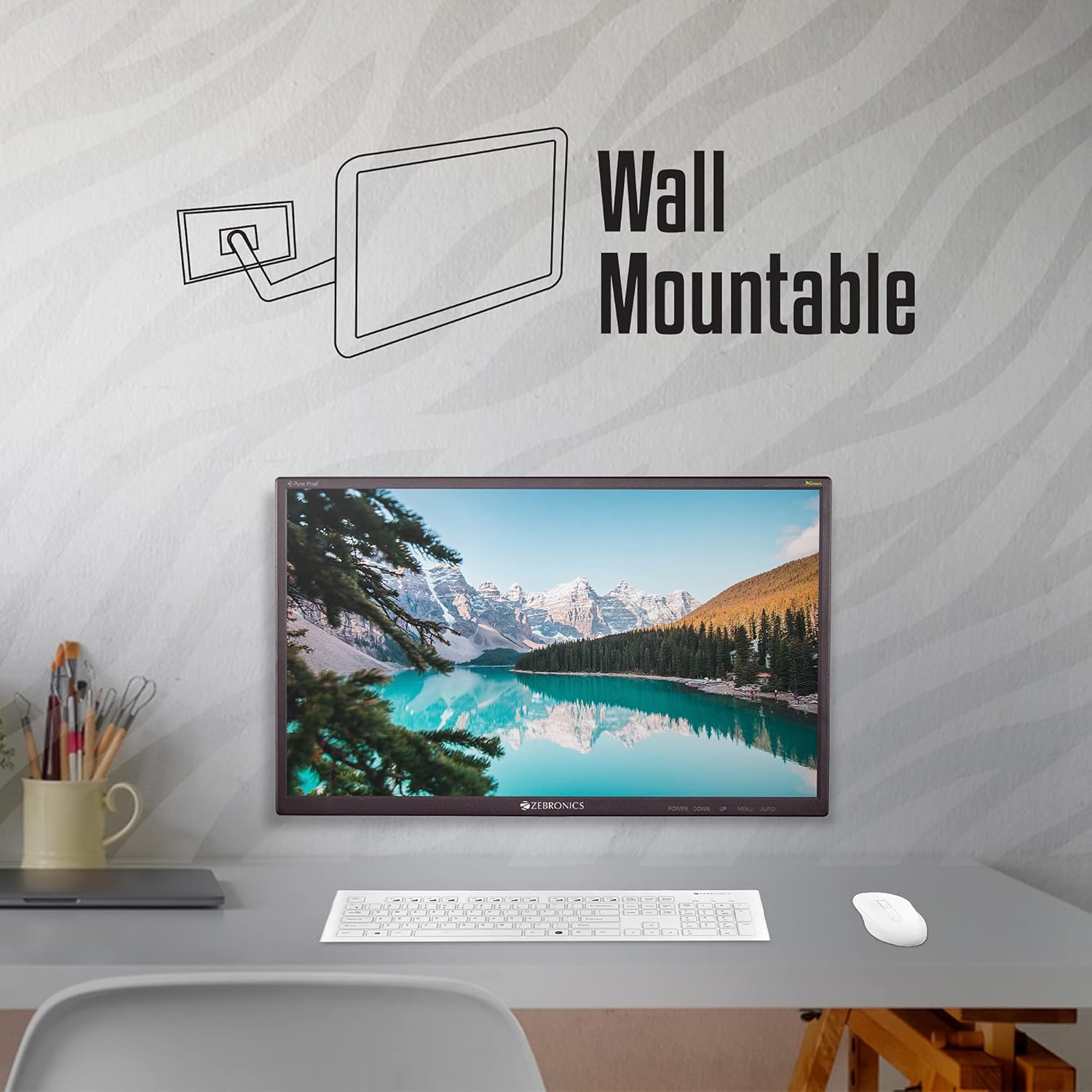 ZEBRONICS Zeb-V19Hd 18.5 Inch HD LED Monitor Glossy Black Wall Mountable - Image 4