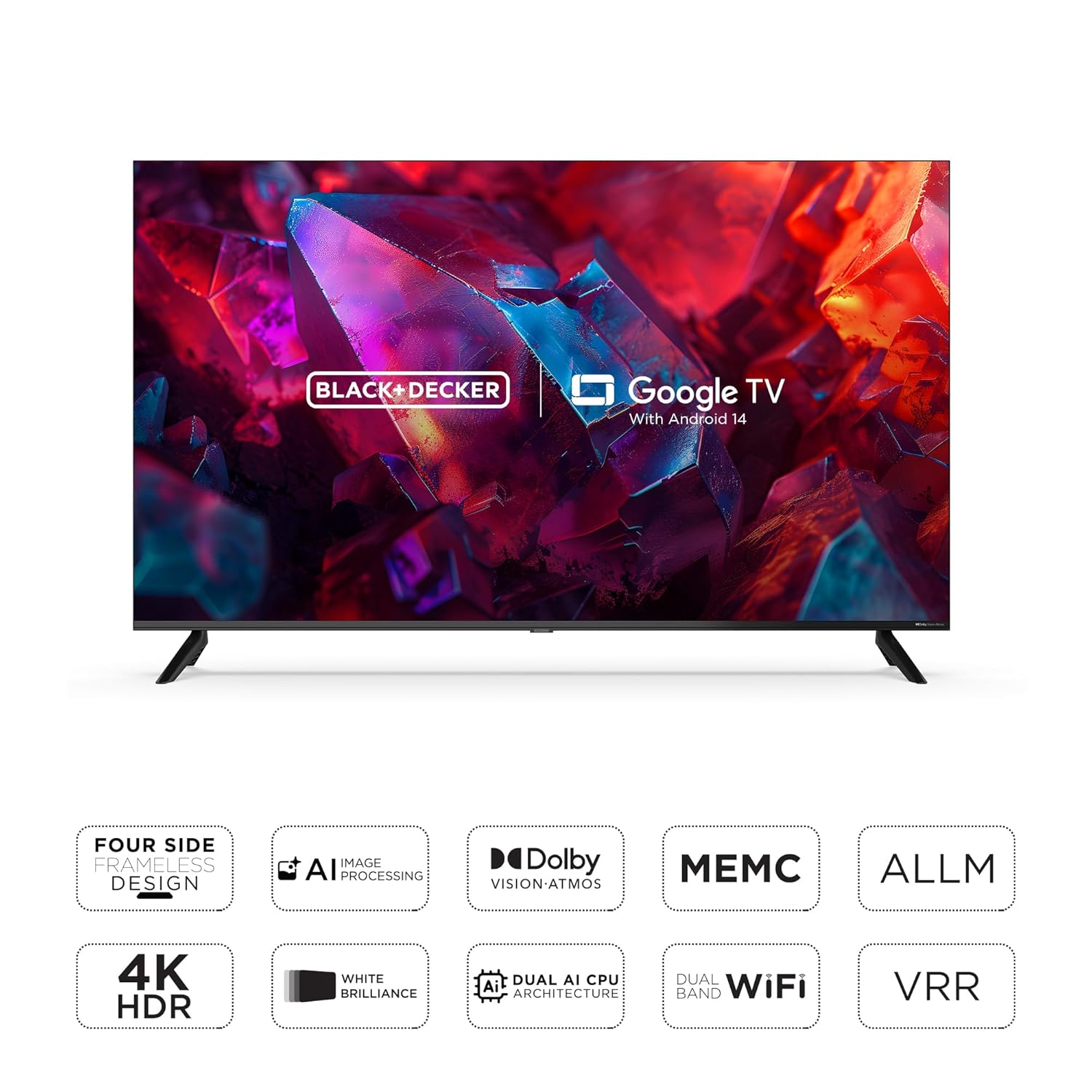BLACK+DECKER 55 Inch 4K Ultra HD LED Smart Google TV, A1 Series, Black, BXTVGU55UD2875ATIN - Image 2