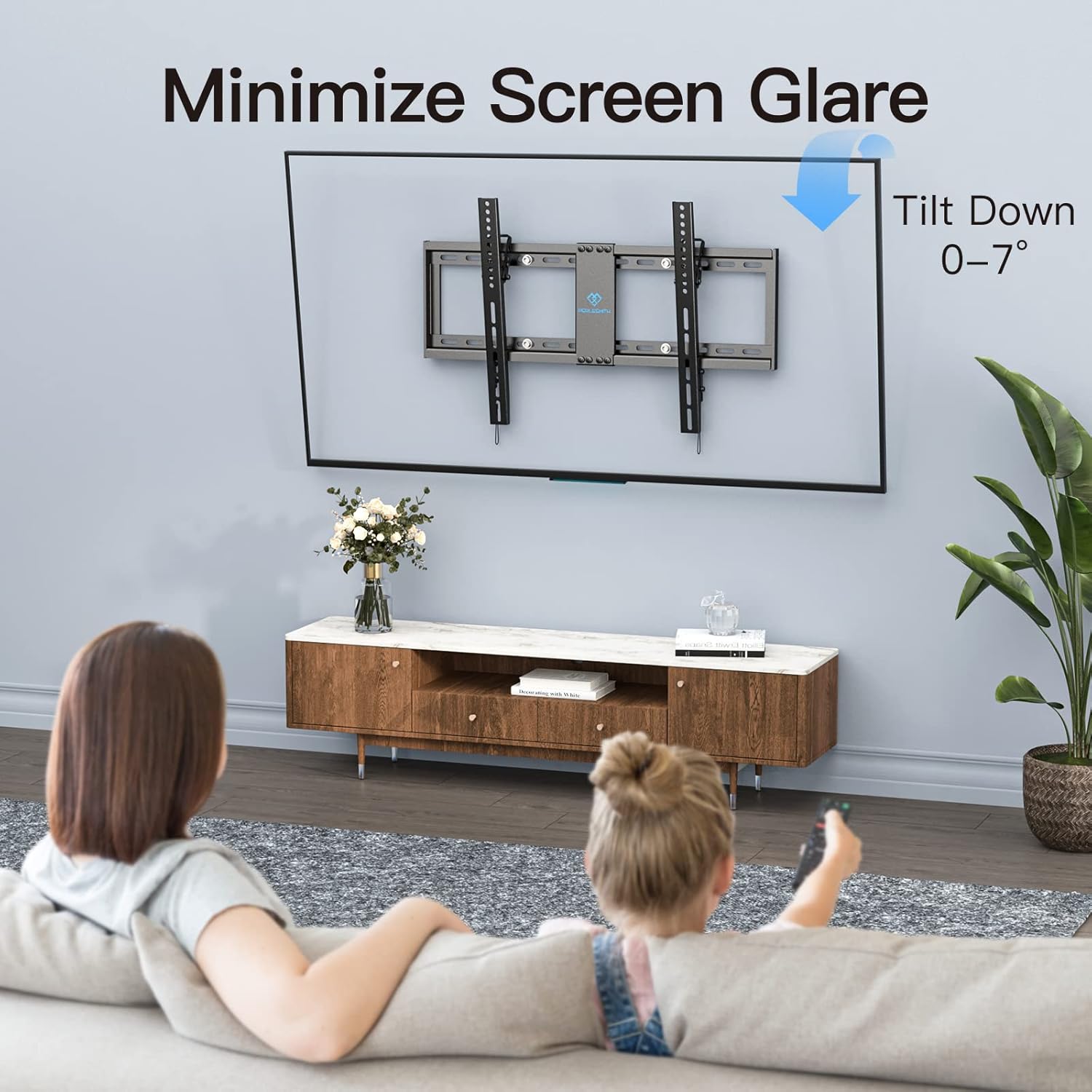 PERLESMITH 37-82 inch TV Wall Mount Bracket, UL Listed Universal Tilt Up to 132 lbs, 16-24" Studs, VESA 600x400mm, Low Profile - Image 6