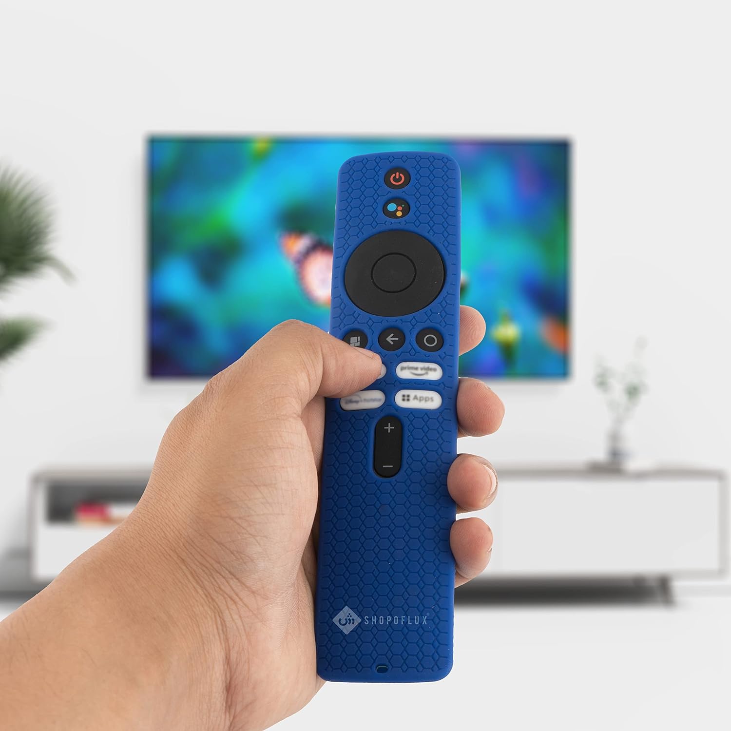SHOPOFLUX Blue Silicone Remote Cover for Redmi 4k Ultra 43", Xiaomi OLED 55", 5A 32/40/43" TVs - Image 3