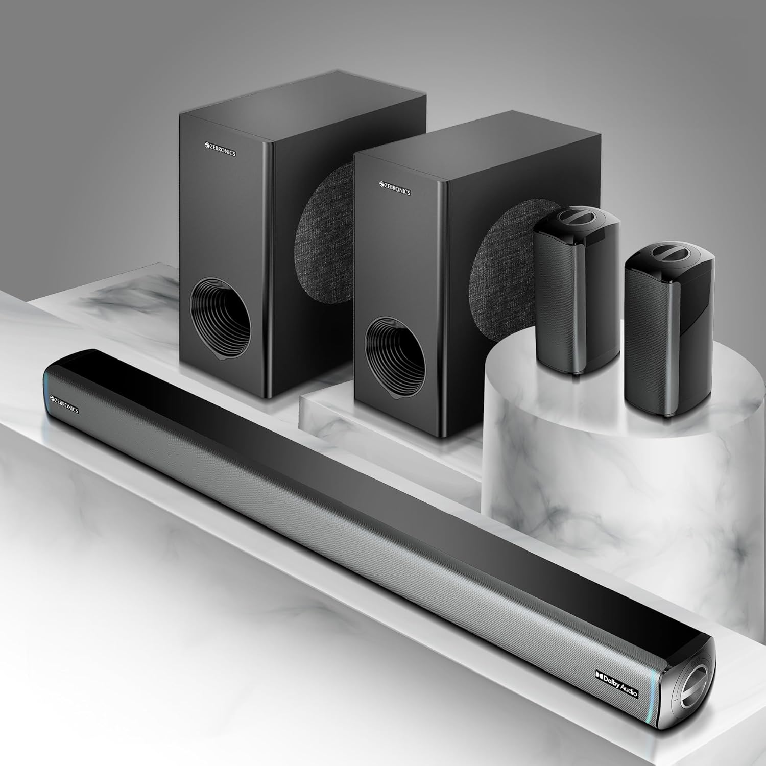 Zebronics Juke Bar 9550 Pro 625W 5.2 Channel Soundbar with Dual Wireless Subwoofer, Silver - Image 10