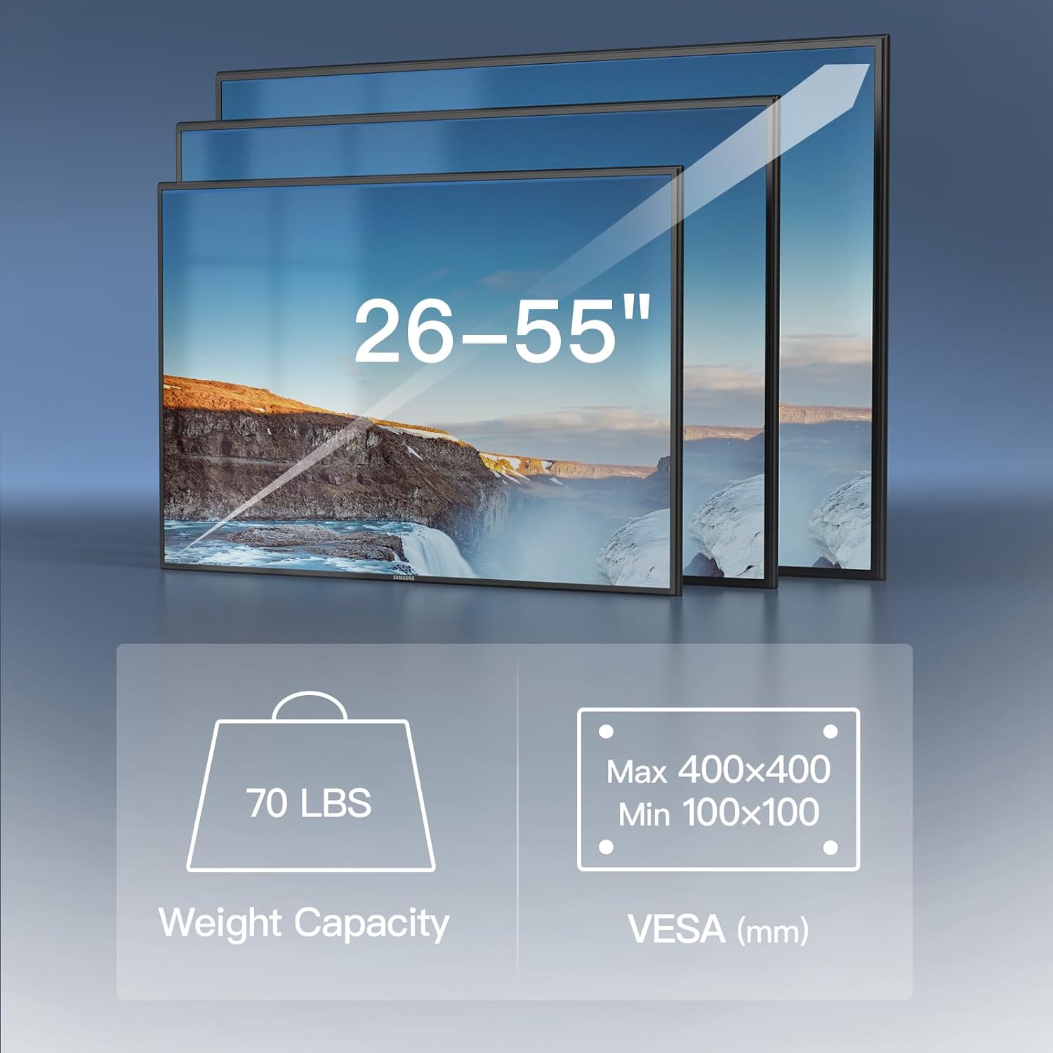 PERLESMITH Full Motion Articulating TV Wall Mount for 26-55 Inch TVs, Supports 70 lbs, Swivel Tilt Level Adjustment, Max VESA 400x400mm - Image 5