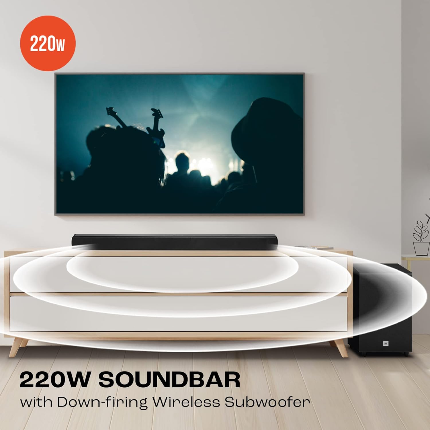 JBL Cinema SB271 220W 2.1 Channel Soundbar with Wireless Subwoofer and Remote - Image 3