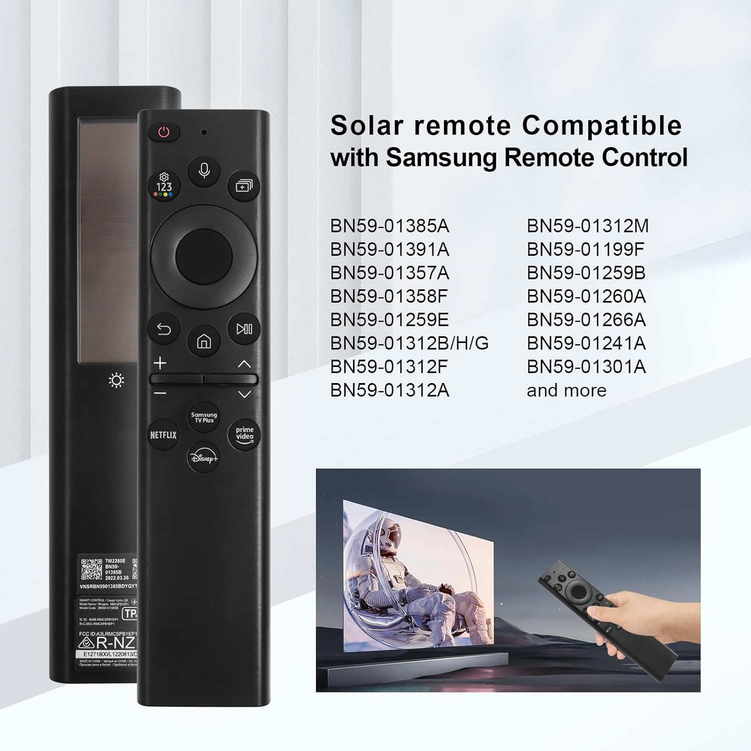 Samsung BN59-01385A Rechargeable Solar Voice Remote Control for Smart TVs - Image 3