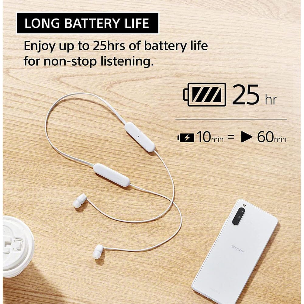 Sony WI-C100 Black Wireless In-Ear Bluetooth Headphones 25hr Battery - Image 2