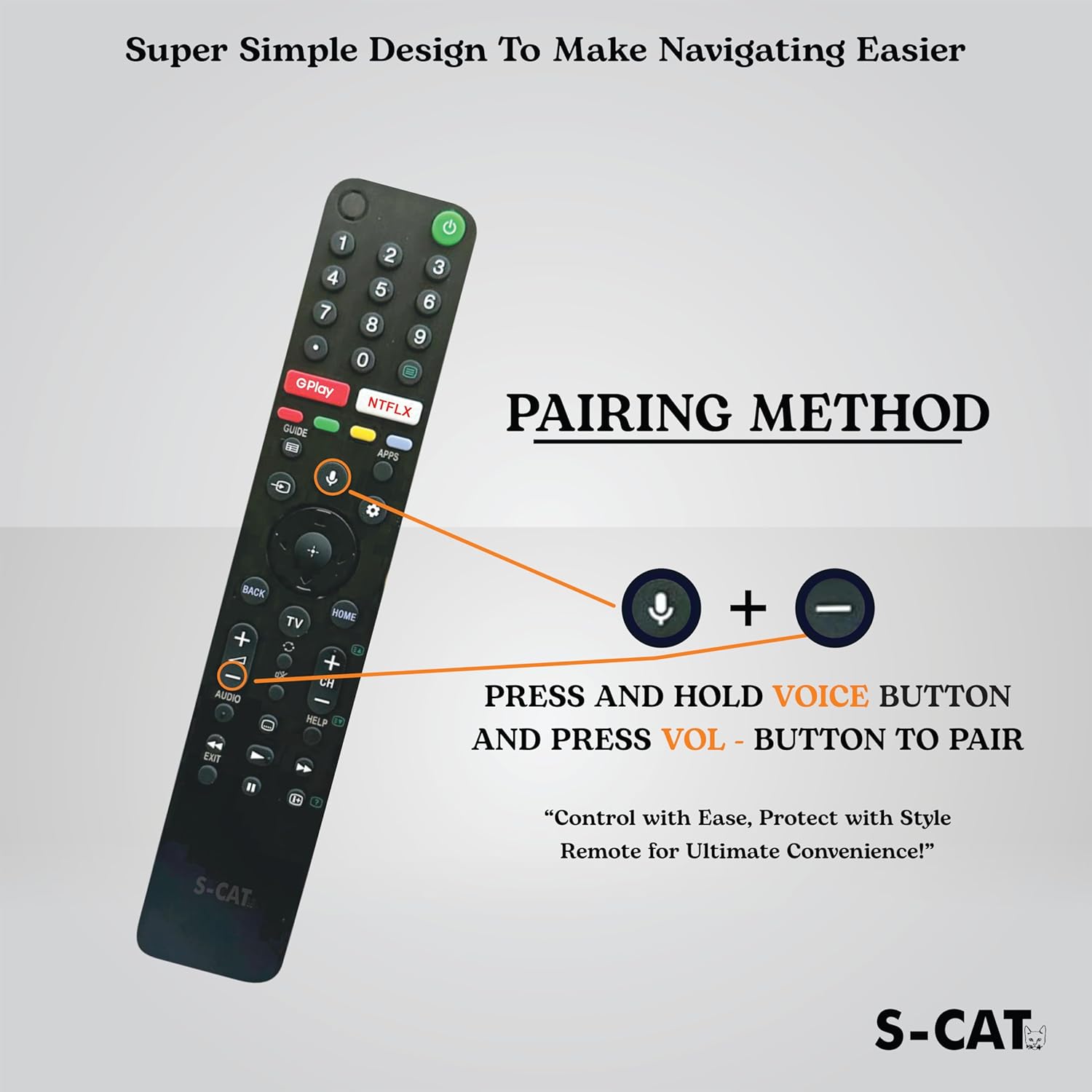 S-CAT Replacement Remote for Sony Bravia Smart TVs with Bluetooth Voice Control - Model RMF-TX500p - Image 4