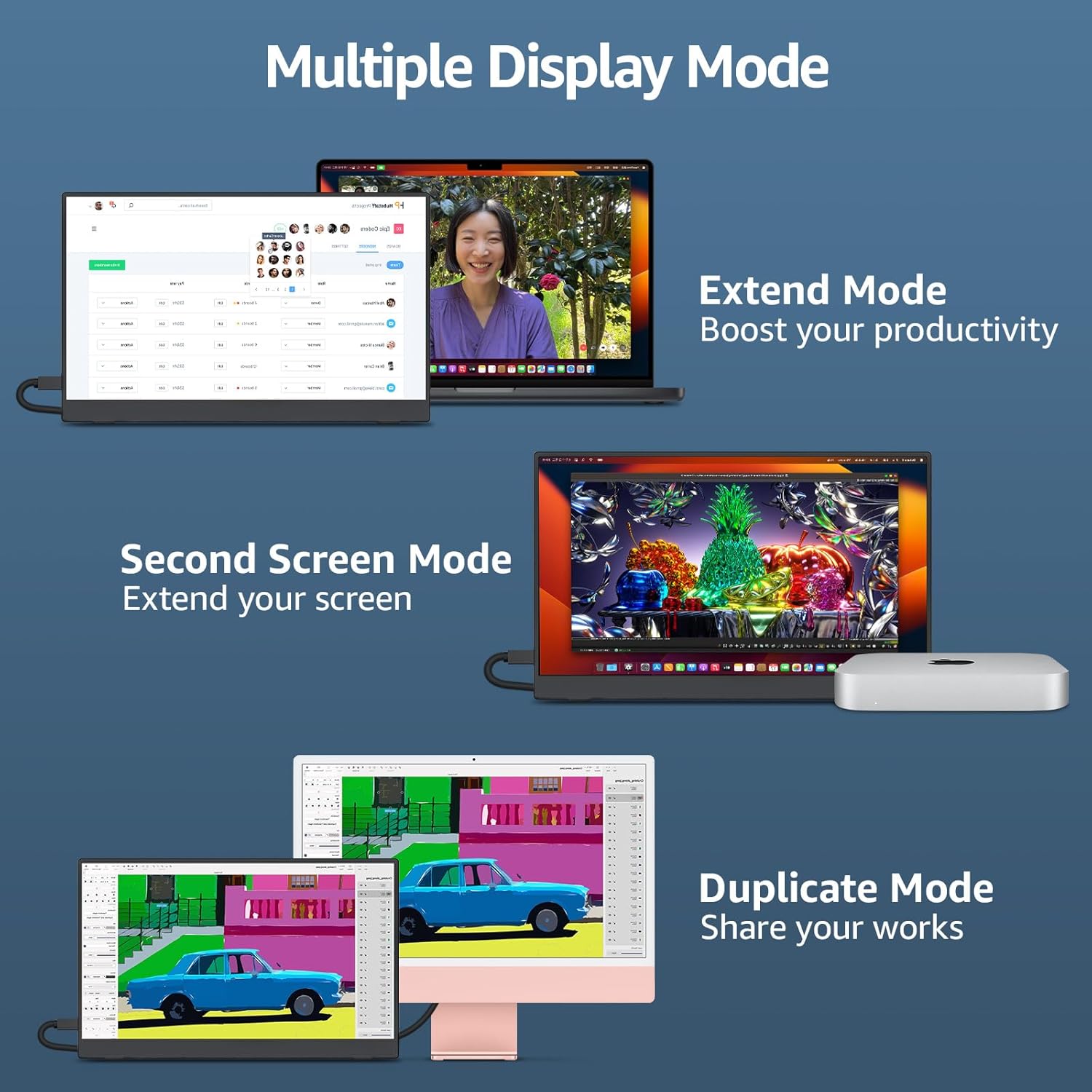 cocopar 15.6 Inch 1080P Portable External Monitor with Built-in Speaker and Cover Stand - Image 6