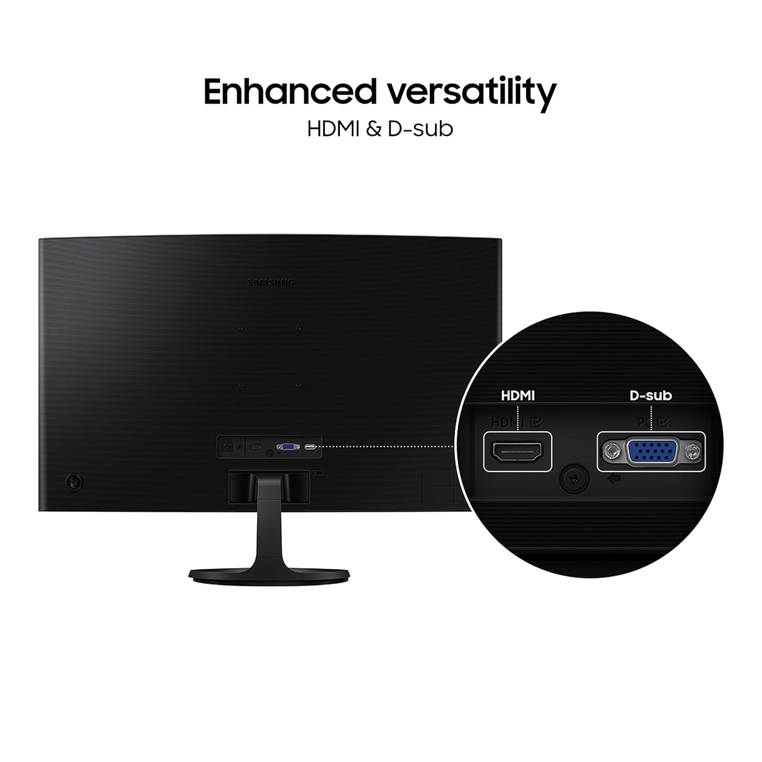 Samsung 24 Inch FHD 100Hz Curved Monitor Black HDMI VGA Headphone ports Eye Saver Mode - Image 3