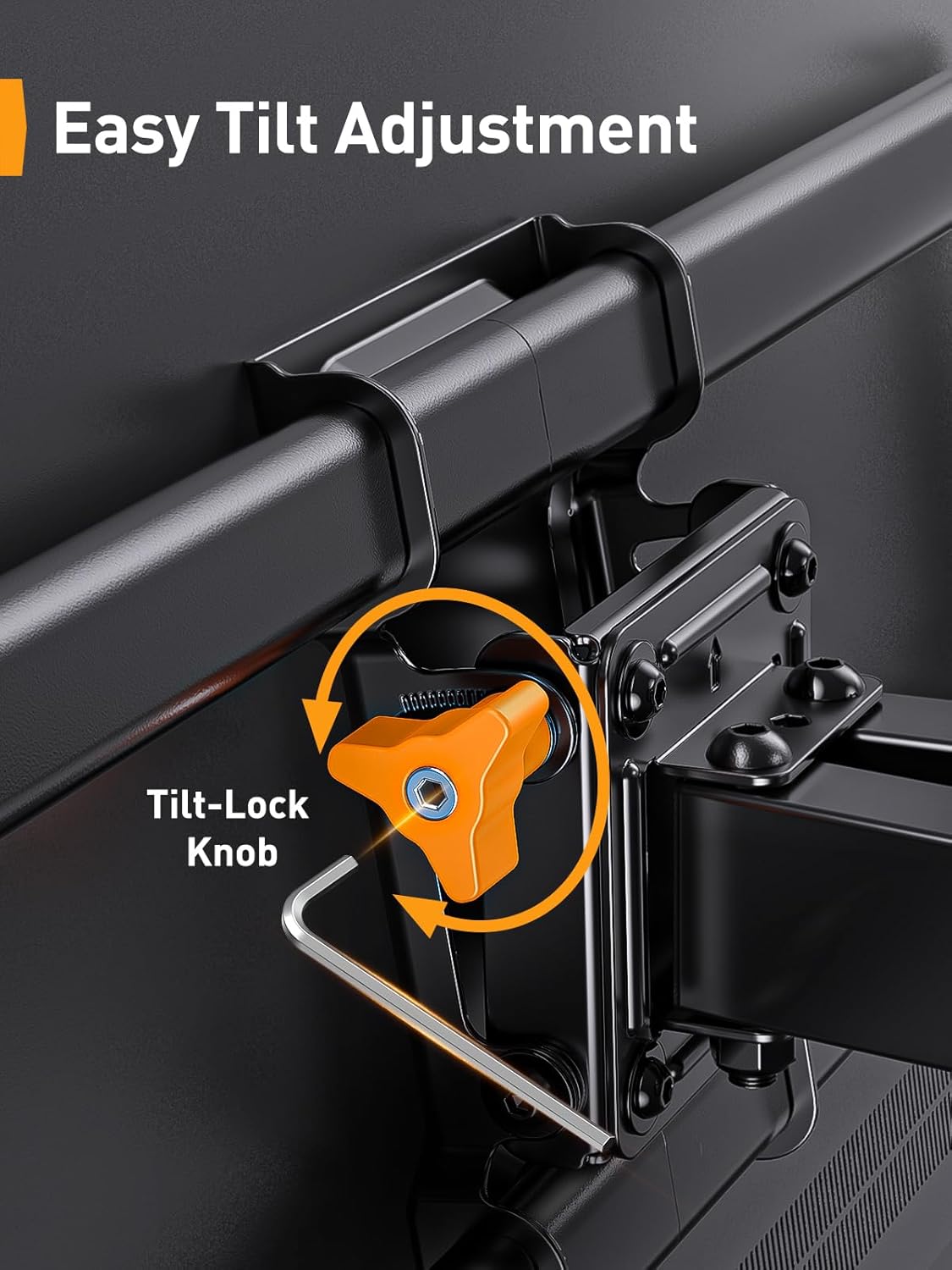Perlegear Full Motion TV Wall Mount for 42-85 inch TVs, 132 lbs Capacity, Dual Arms, Tilt, Swivel, Extend, Leveling, Max VESA 600x400mm, PGLF8 - Image 4