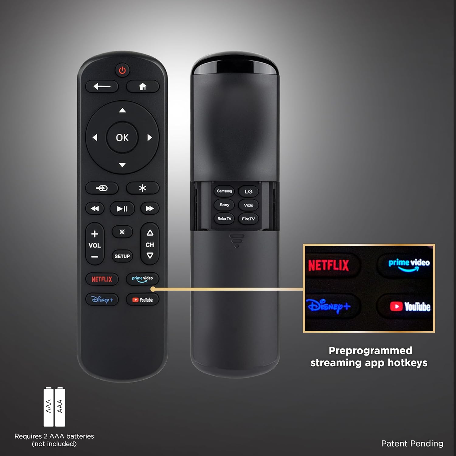 Backlit Black Universal Remote Control for Samsung LG Roku Vizio Sony Smart TVs - Image 7