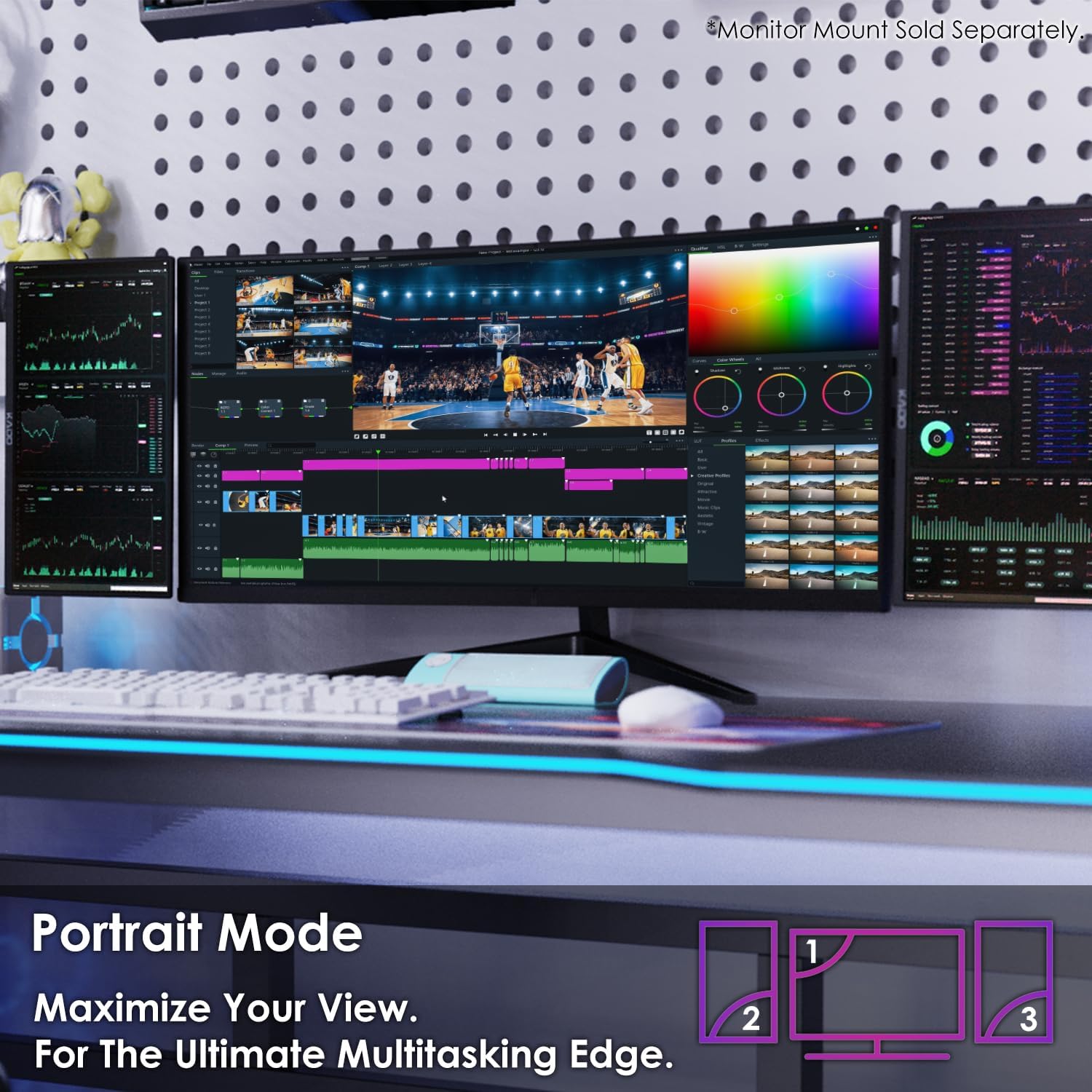 Kado Dual 15.6" FHD Portable Monitor 2-Pack, Stacked Office Gaming Daytrading Laptop Screen Extender - Image 3