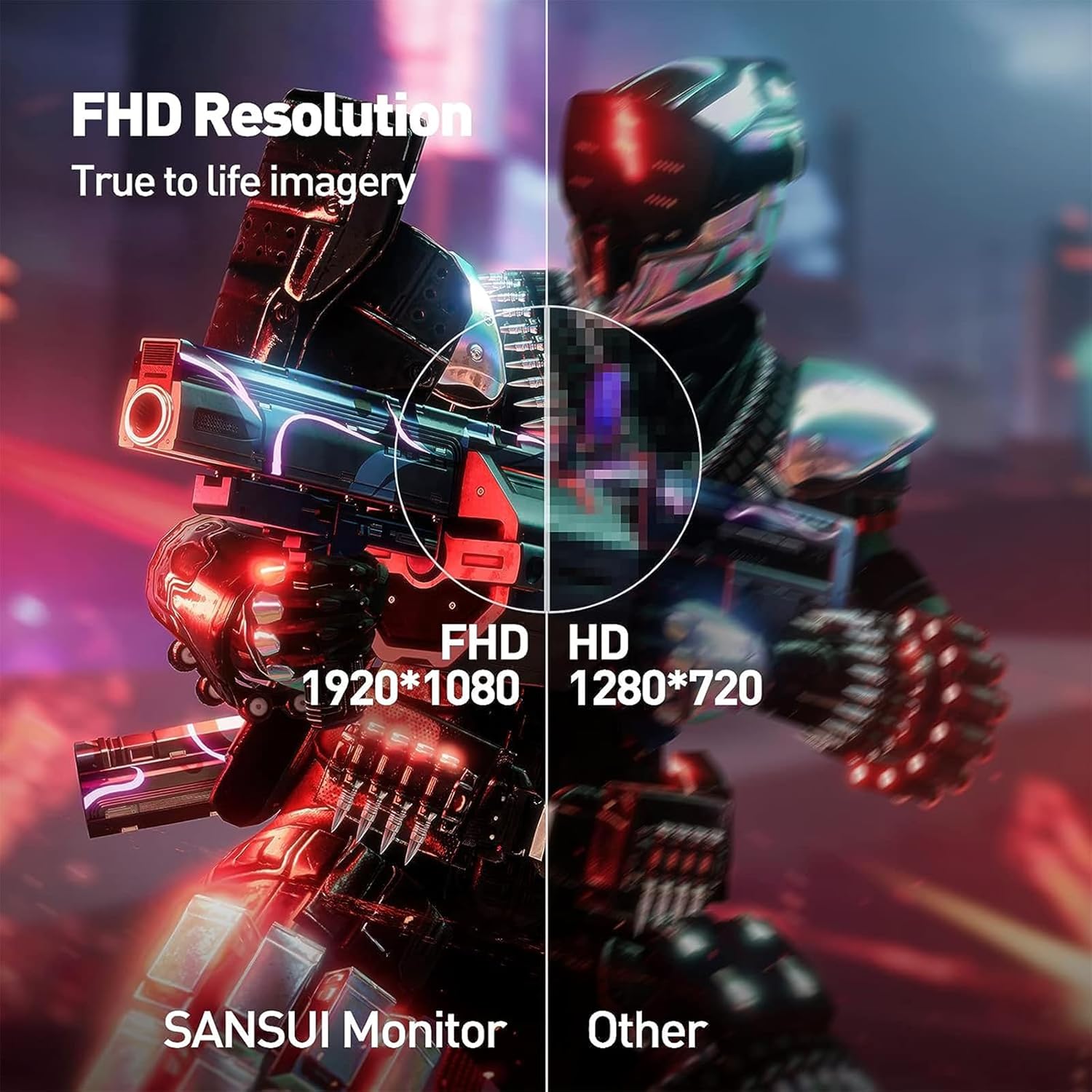 SANSUI 24-Inch 100Hz FHD 1080P Computer Monitor with Built-in Speakers, HDR10, Type-C, HDMI, DP, RTS/FPS Gaming, Tilt Adjustable, VESA Mountable - Image 4