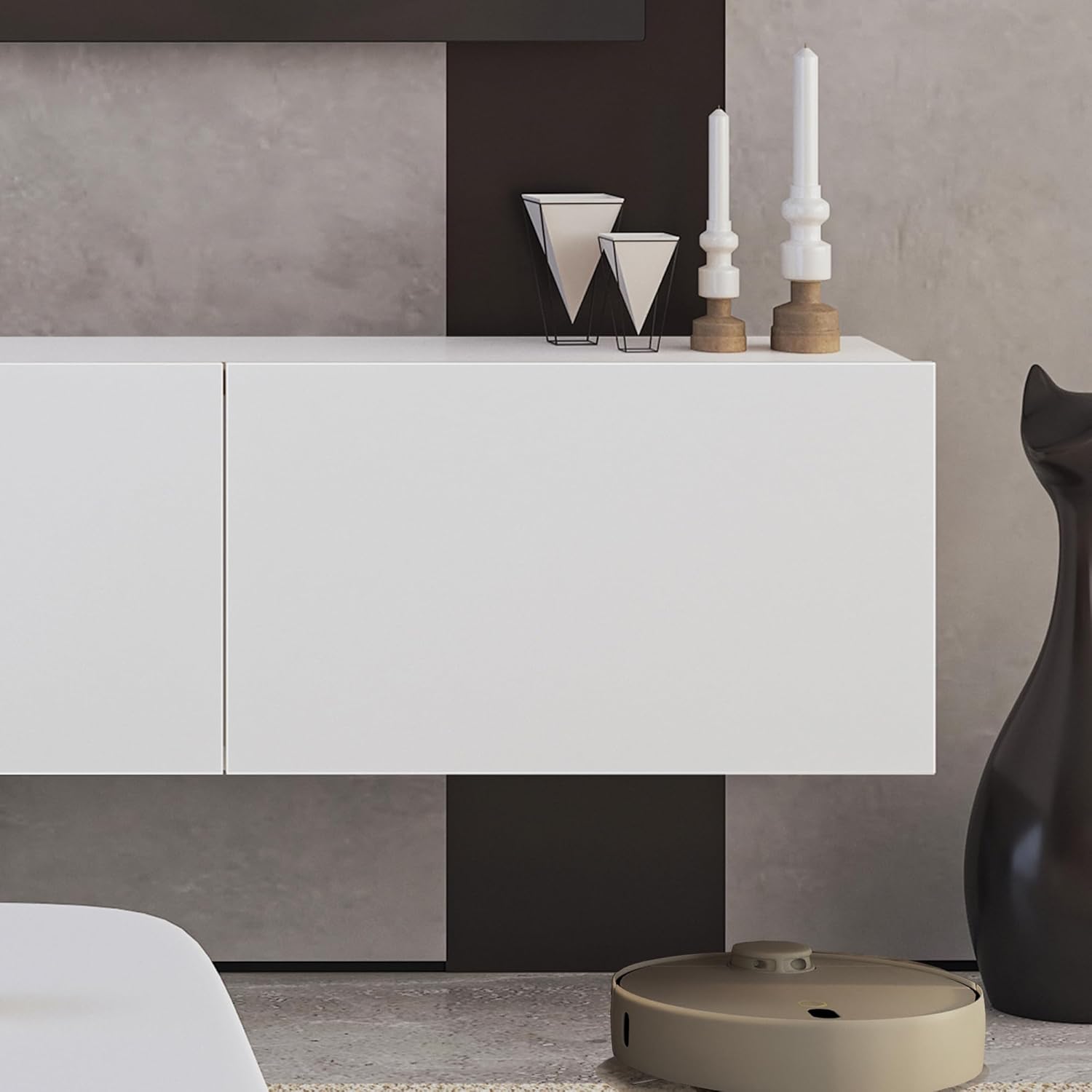 Modern White Wall Mounted Floating TV Stand Console for 65-80 inch TVs - Image 9