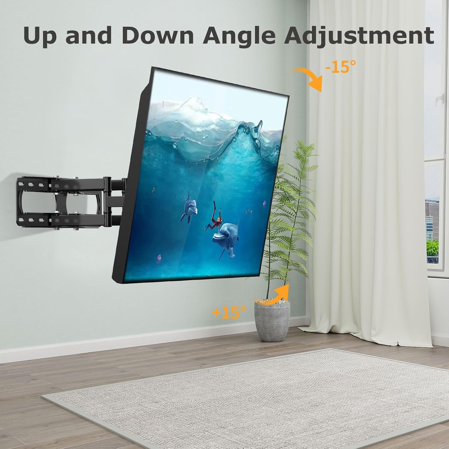 Full Motion 26-65 Inch TV Wall Mount Articulating Swivel Tilt Bracket for Wood Studs - Image 5