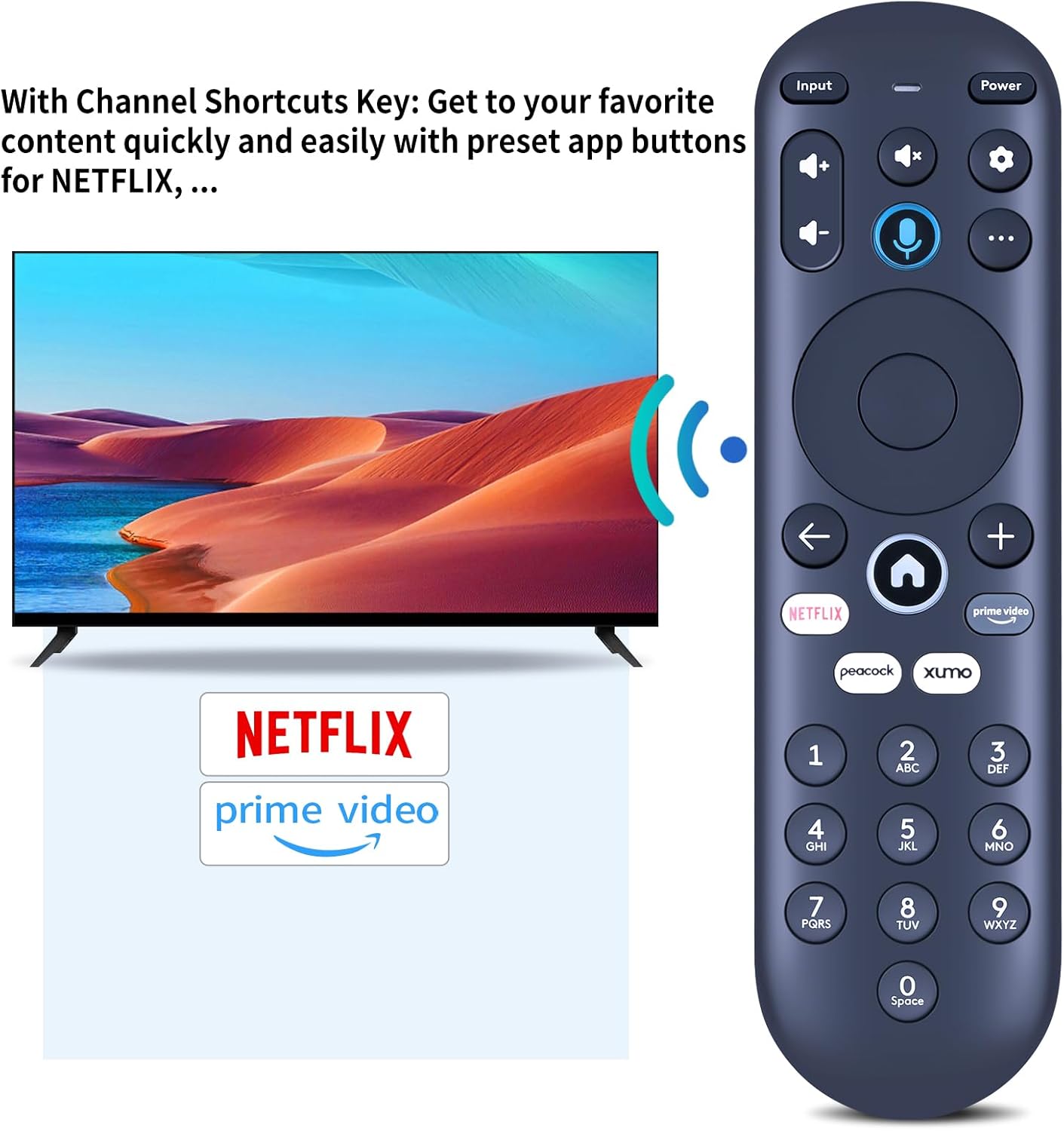 Replacement Voice Remote Control for Xumo Element 4K UHD HDR Smart TVs E500AC65C E500AC55C - Image 2