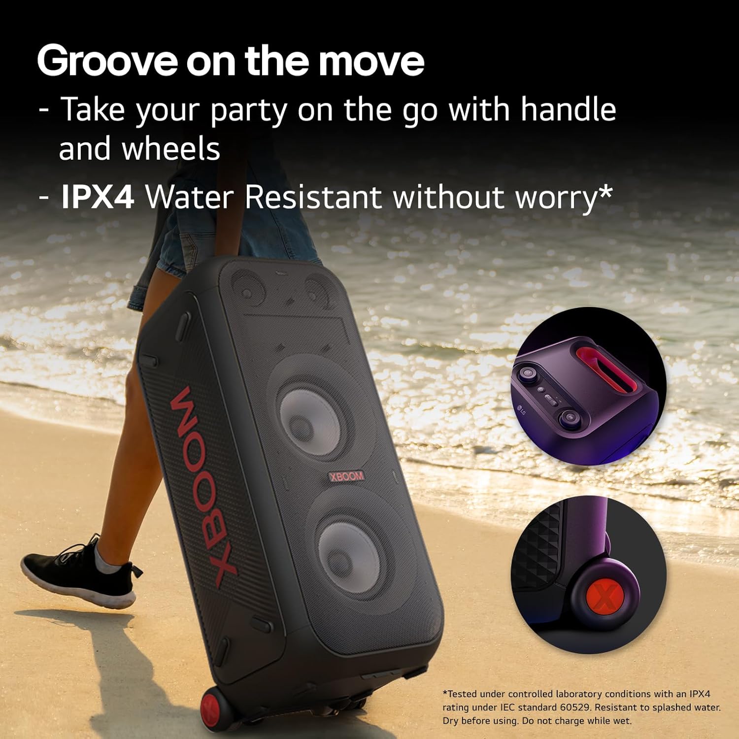 LG XBOOM XL9T Portable Bluetooth Party Speaker with Dynamic Pixel LED Lighting 100W - Image 7