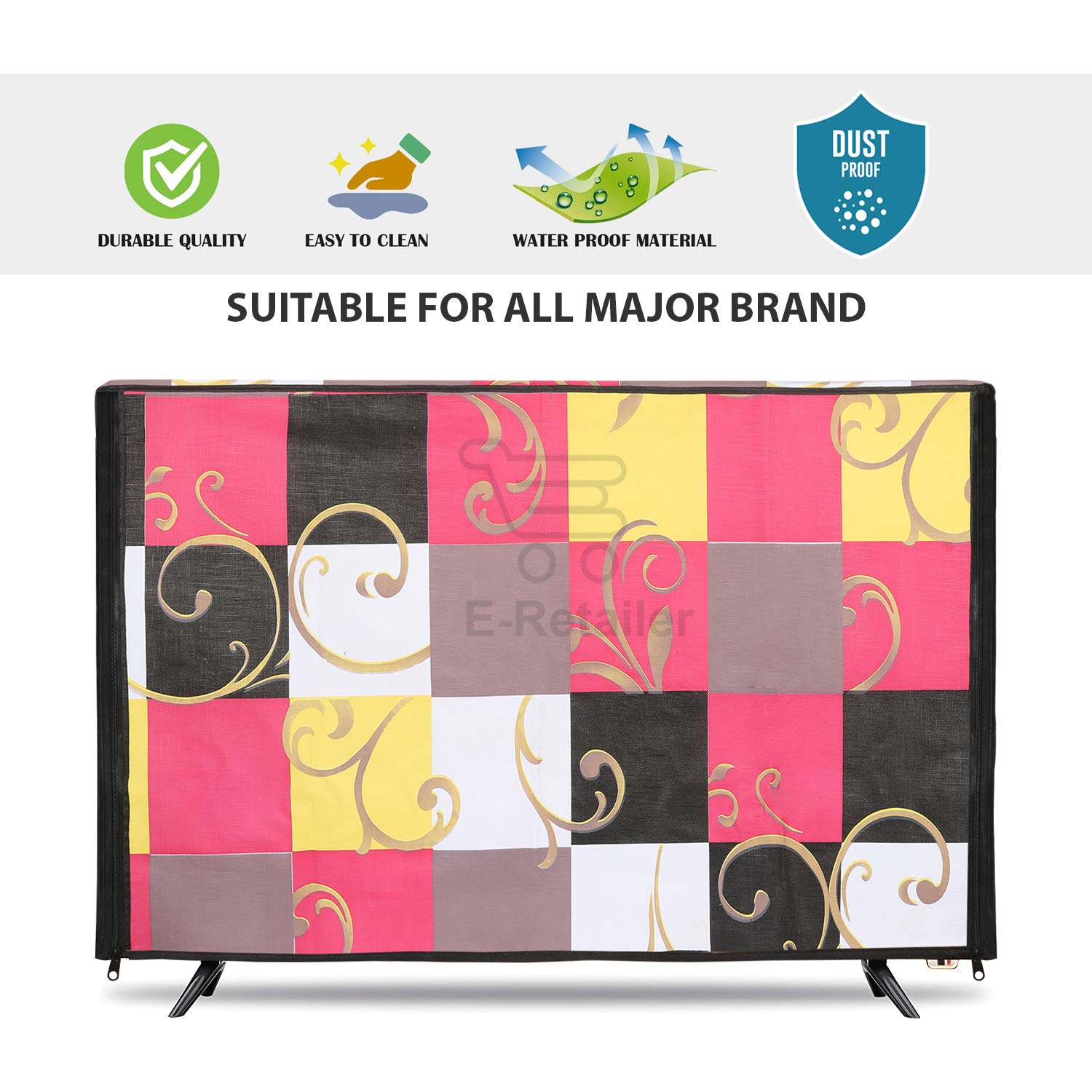 E-Retailer® 32 Inch Transparent LCD/LED TV Protector Cover with Zipper Multi-Color 29x3x19 Inches - Image 7