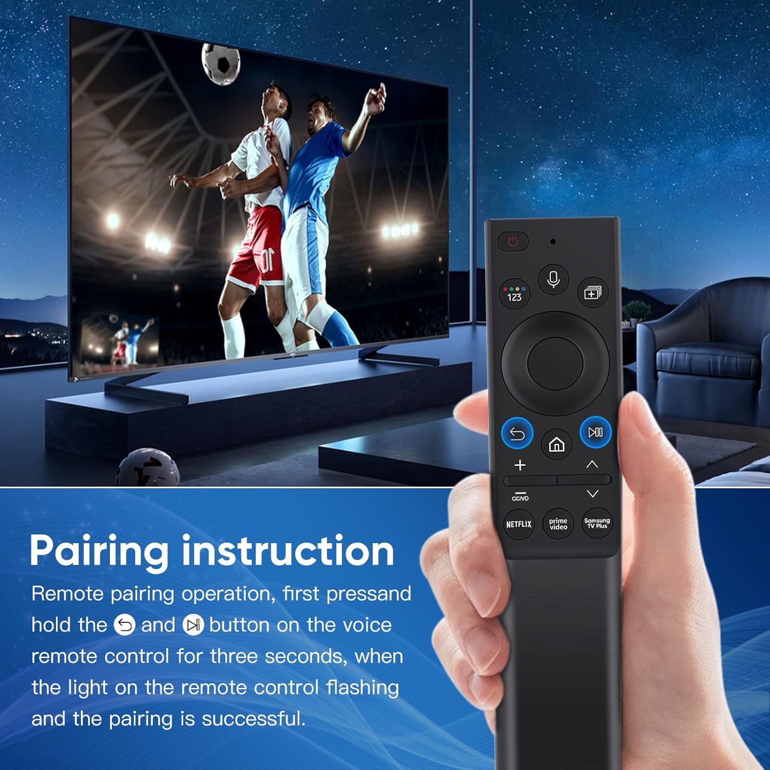 Solar Voice Remote Replacement for Samsung Smart TVs - Compatible with Multiple Models - Image 4